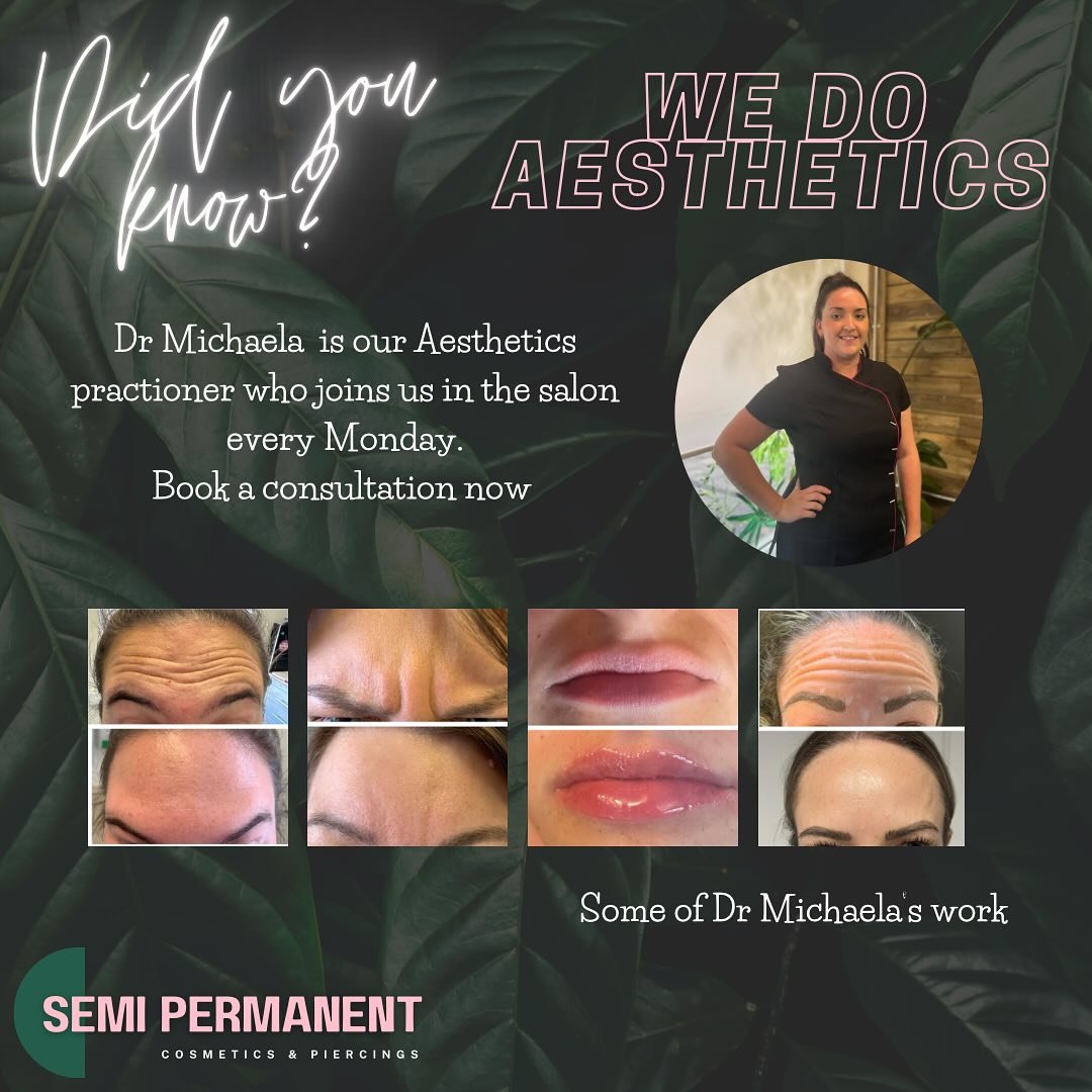 Dr Michaela is here EVERY MONDAY EVENING 5.45pm - 7.30pm 

Free consultation is required. 
Book in online or message us. 
Fully insured 
Fully trained 
Qualified Dentist

#botox #filler #lipfiller #facials #chemicalpeel #medical #professional #micron
