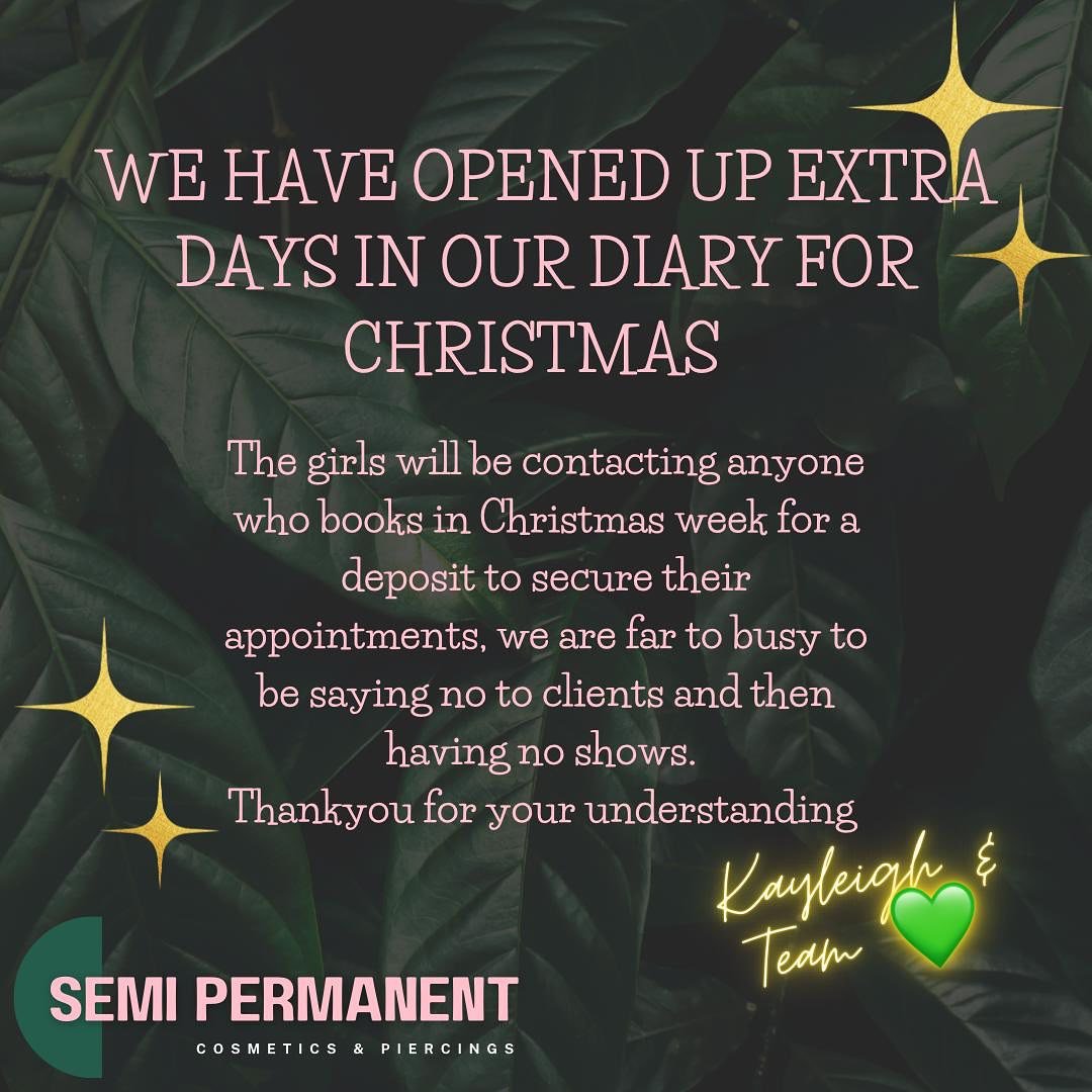 Message to all my lovely clients. Christmas is a busy time for us all 🖤 a &pound;10 deposit is required to secure your appointment from the 16th of December. 🖤🎄🎅❄️✨