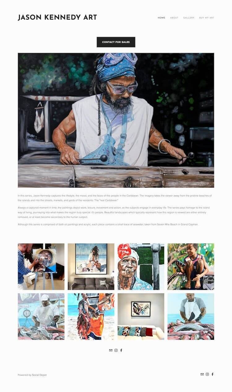 screen shot of Jason Kennedy's Home page