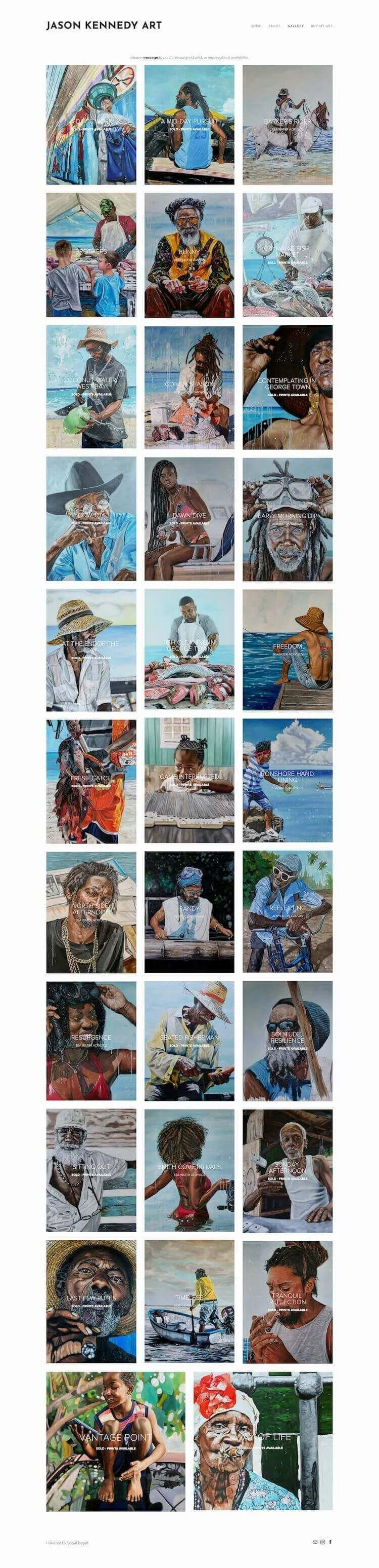 Screen shot of Jason Kennedy's portfolio page