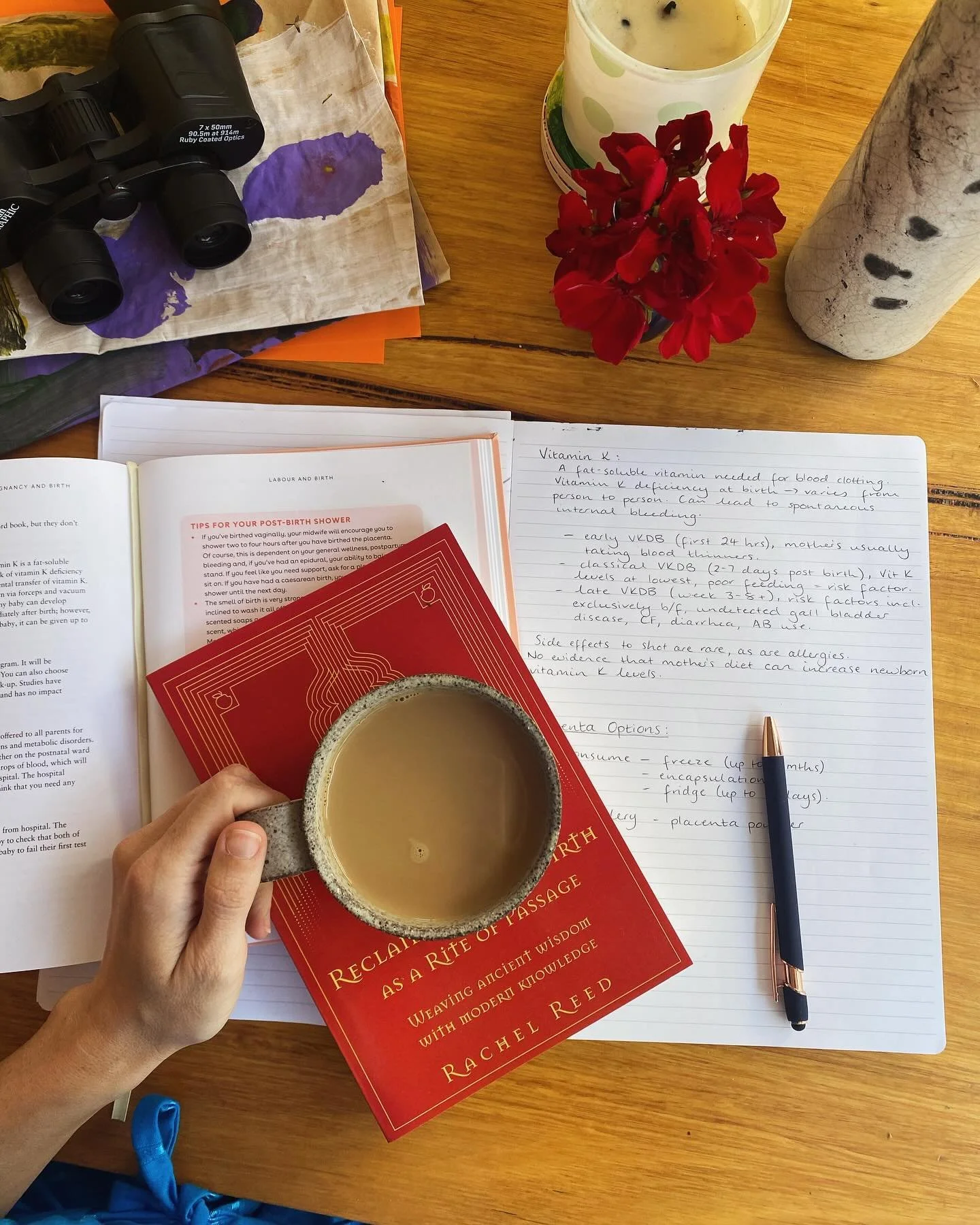 This morning I found a little window of time for homemade chai and research for a client. Today I&rsquo;m researching the evidence behind Vitamin K injections for newborns (thank you @drsarawickham for your timely post), as well as potential uses for