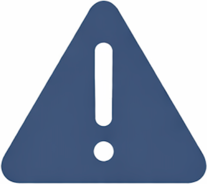 Triangular warning sign with an exclamation mark in the center.