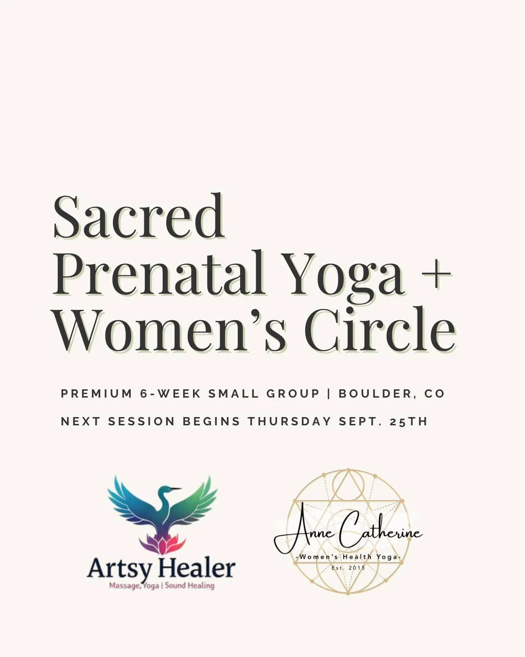 🌿 This is more than prenatal yoga.

Sacred Prenatal Yoga + Women&rsquo;s Circle is a 6-week small group created as a closed circle of care.

Together, we&rsquo;ll move, breathe, and rest in ways that prepare your body for birth while nurturing your 