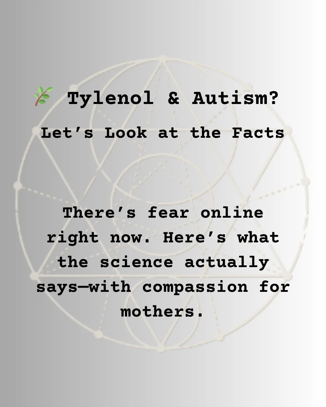 🌿 For every mother worried about Tylenol and autism&hellip;

You may have seen posts claiming acetaminophen &ldquo;causes autism.&rdquo; This is not based on new research. The strongest study we have&mdash;looking at 2.48 million children in Sweden&