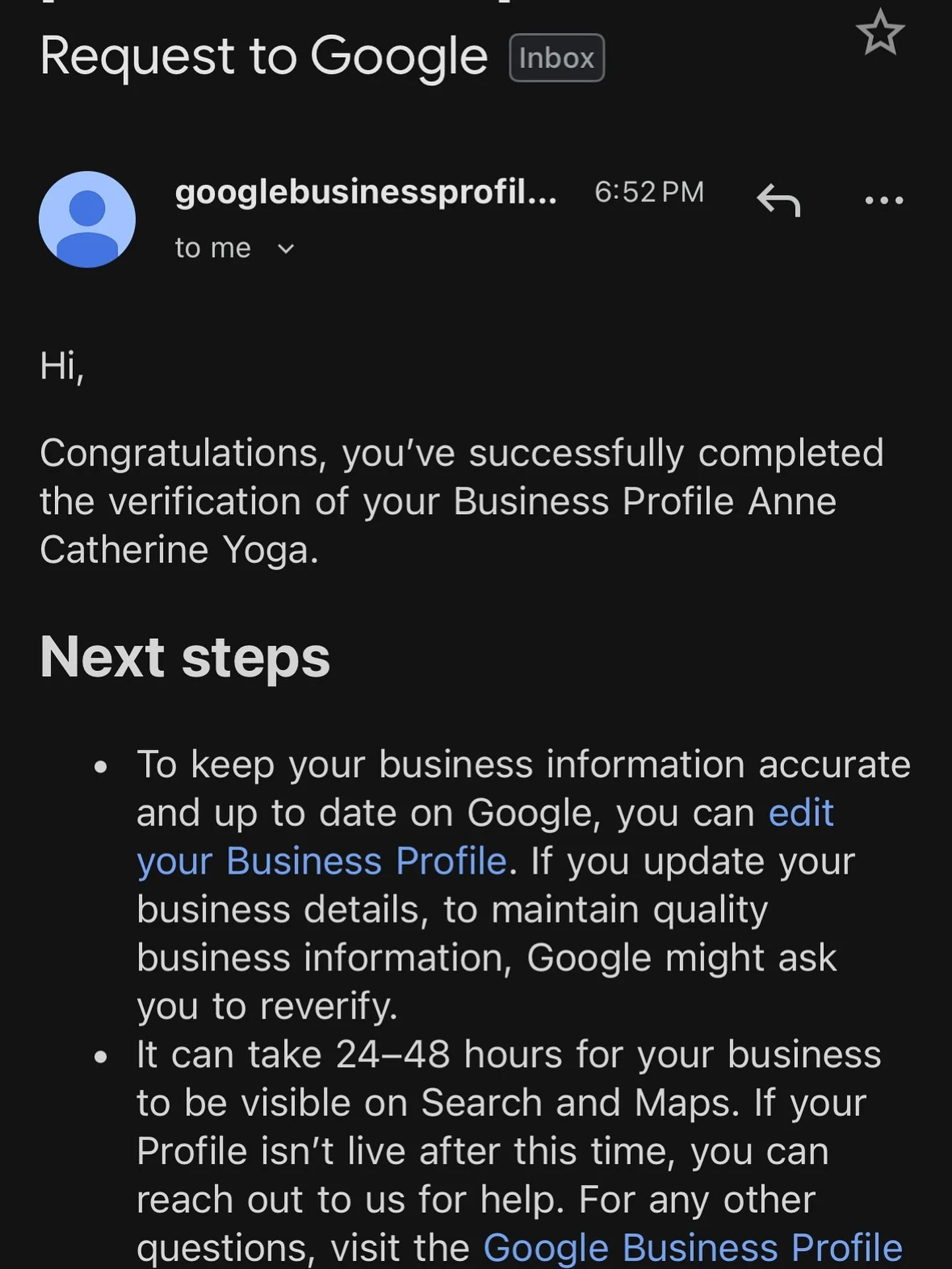 FINALLY!!!! I tried so many times to get my google biz verified to no avail. I did all the things, multiple times. Nothing worked. Finally when it said &ldquo;no other ways to verify, contact customer service&rdquo;, I did and guess what? It STILL DI