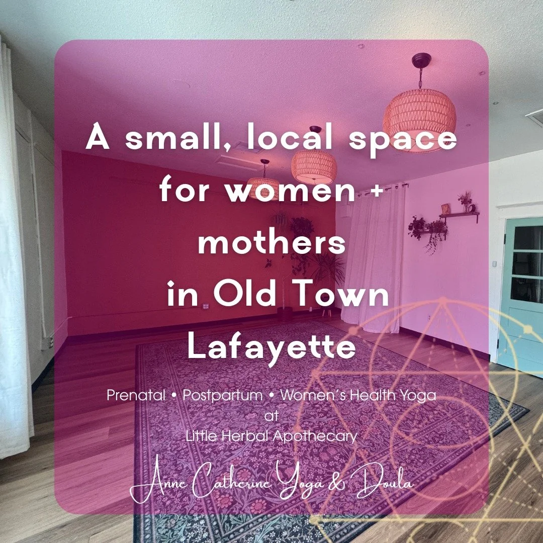 Looking for a more grounded yoga experience in Lafayette?

My classes at Little Herbal Apothecary are intentionally small, supportive, and centered around the real needs of women.

Whether you&rsquo;re pregnant, postpartum, navigating change, rebuild
