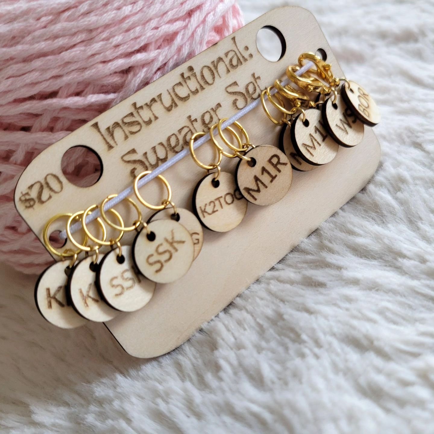 You can purchase the instructional stitch markers individually or as a set for a small discount!