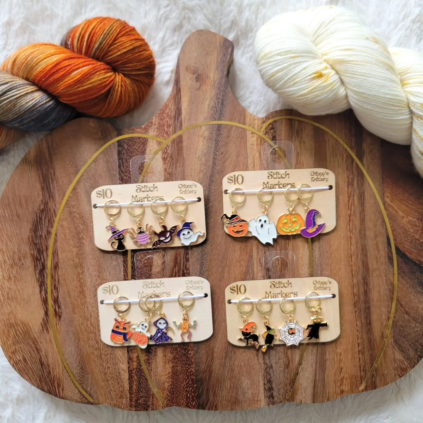 Spooky season is upon us!! Limited quantities of Halloween stitch markers are now available on our website and Etsy!