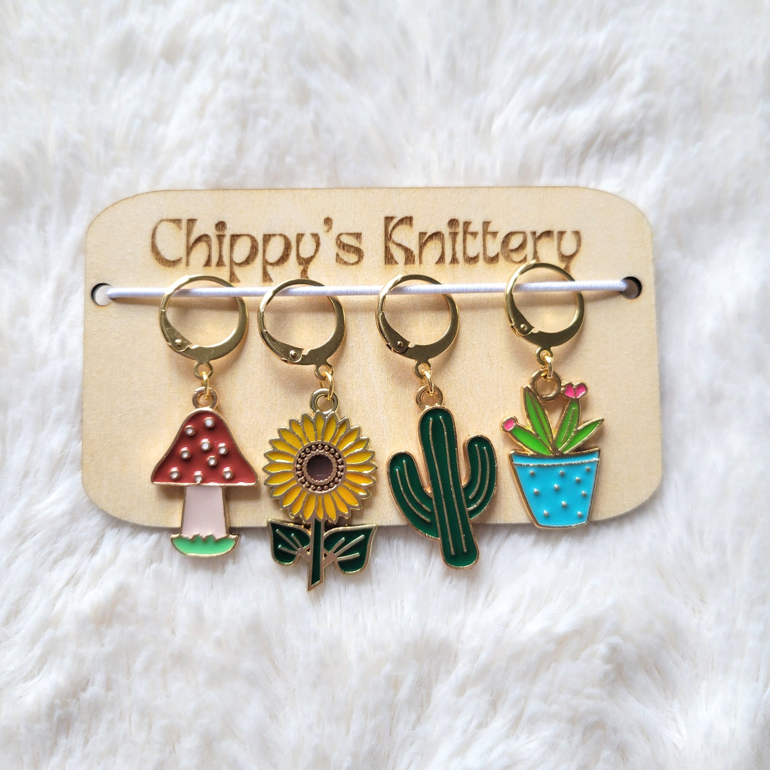 Set of 4 Fall Plant Stitch Markers