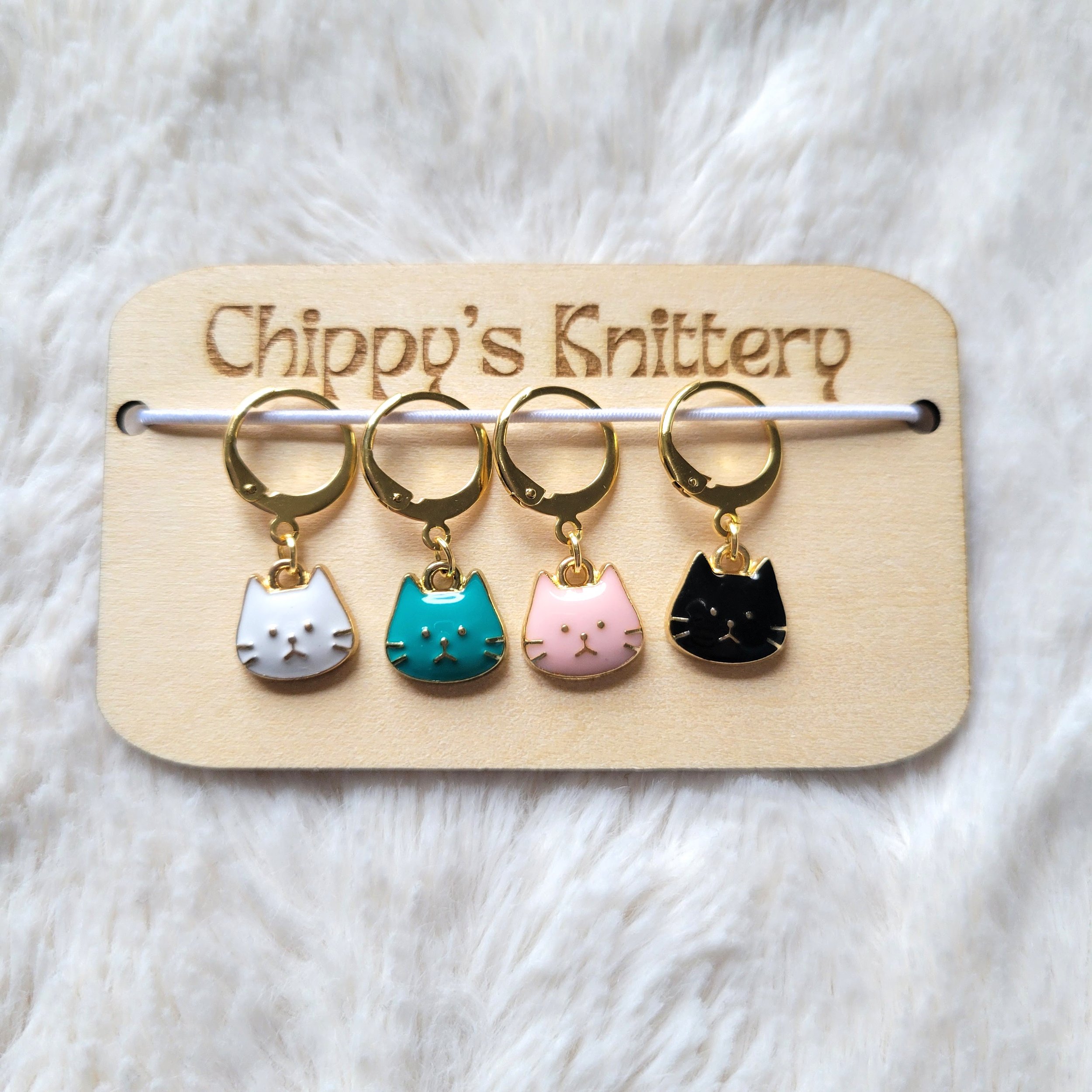 Set of 4 Cat Stitch Markers