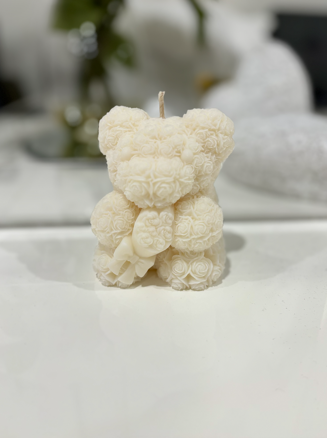 Bear with Flowers Candle