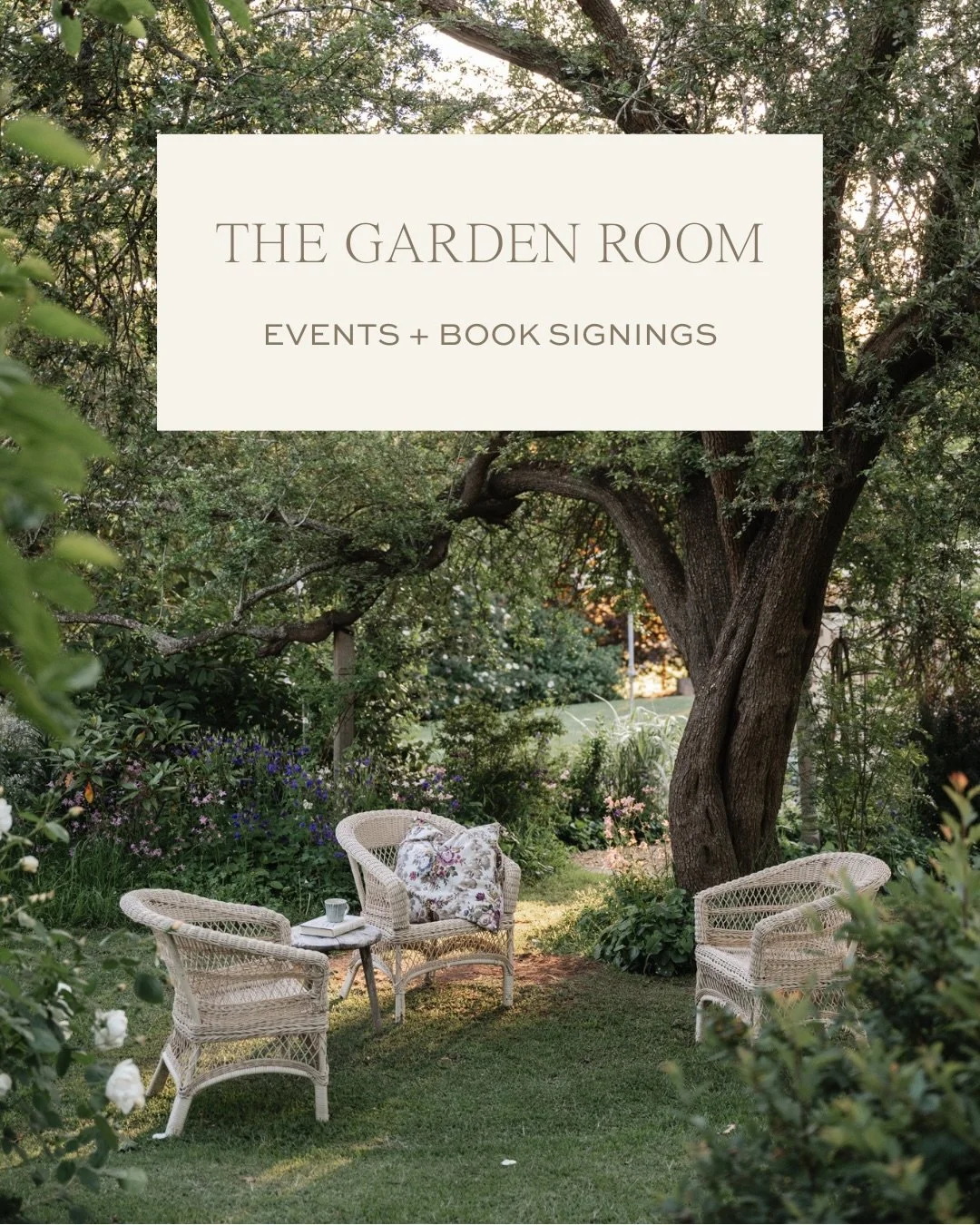 MEET ME IN A GARDEN ROOM

Will you join me to celebrate my new book The Garden Room? 

Events are currently planned in Queensland and Victoria! And it would mean the world to me to meet some of my community at these events, I hope you can make it 🥰
