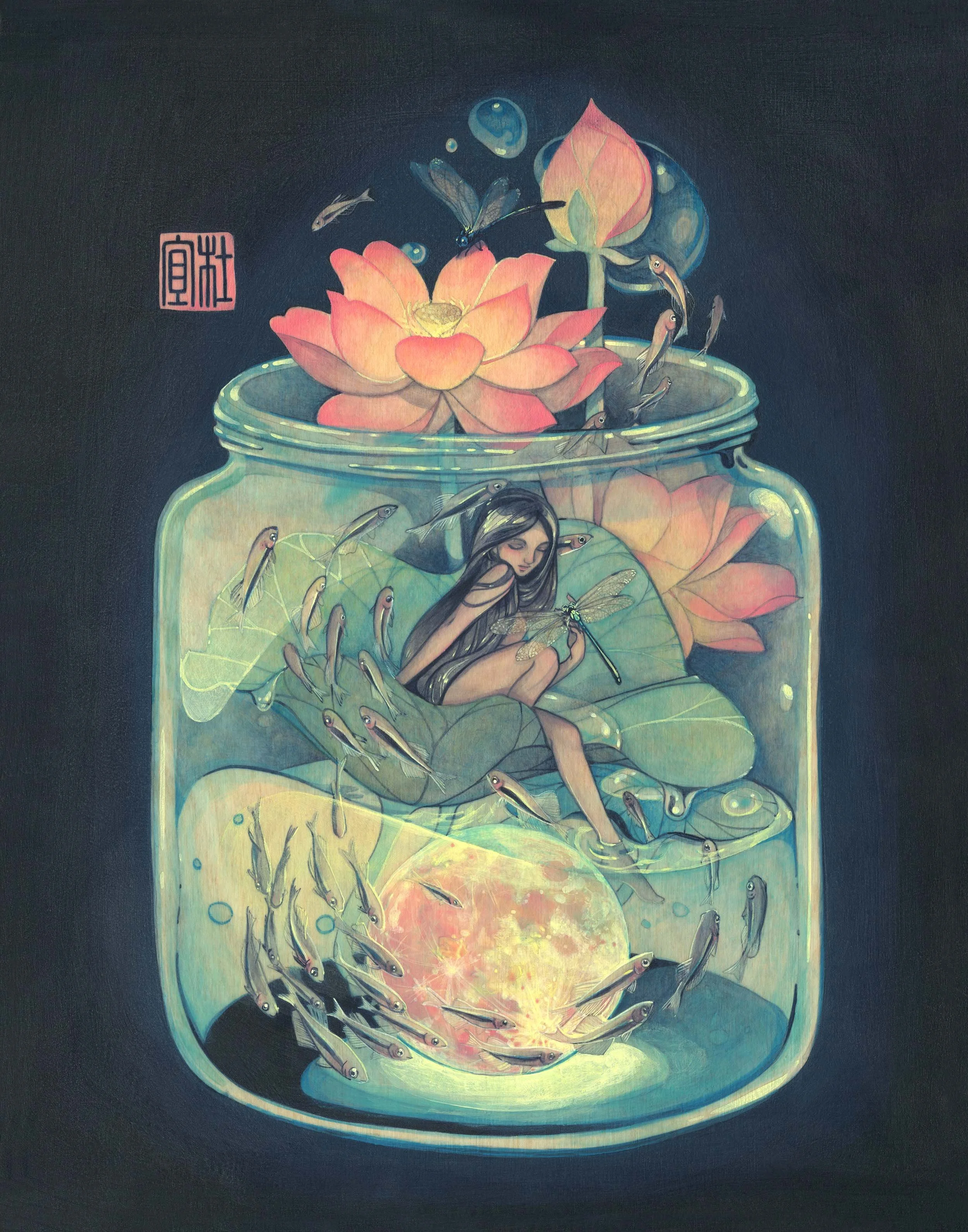 Moon Water | acrylic on cradled panel | 11 x 14"