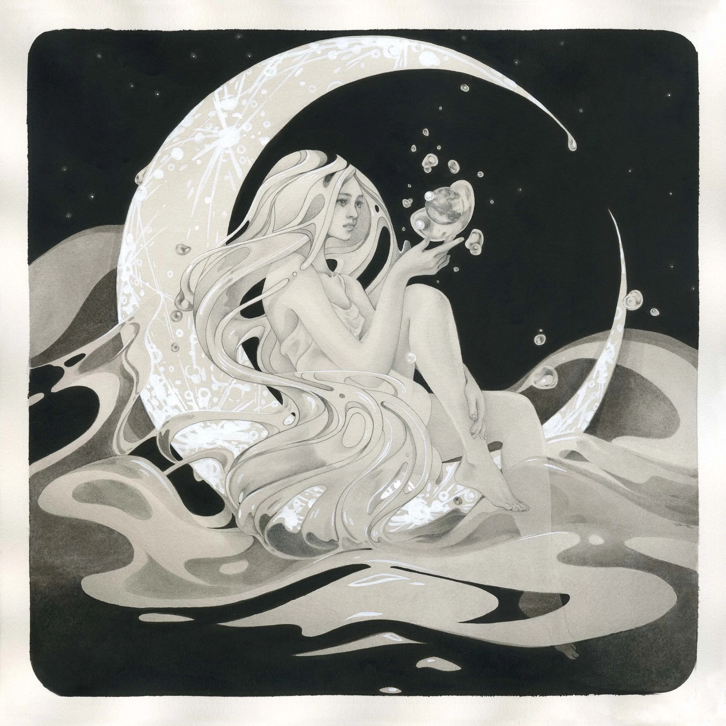 Ephemeral Tides | graphite and ink on Arches paper | 12 x 12"