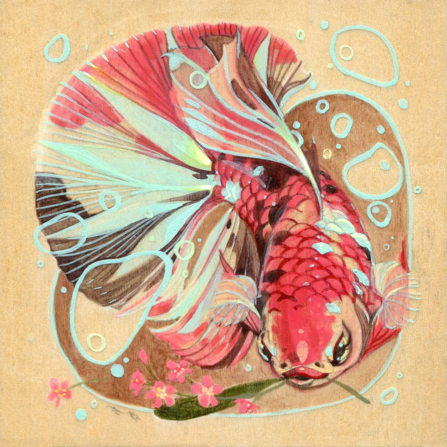 Soldier of Love | acrylic on cradled panel | 3 x 3"