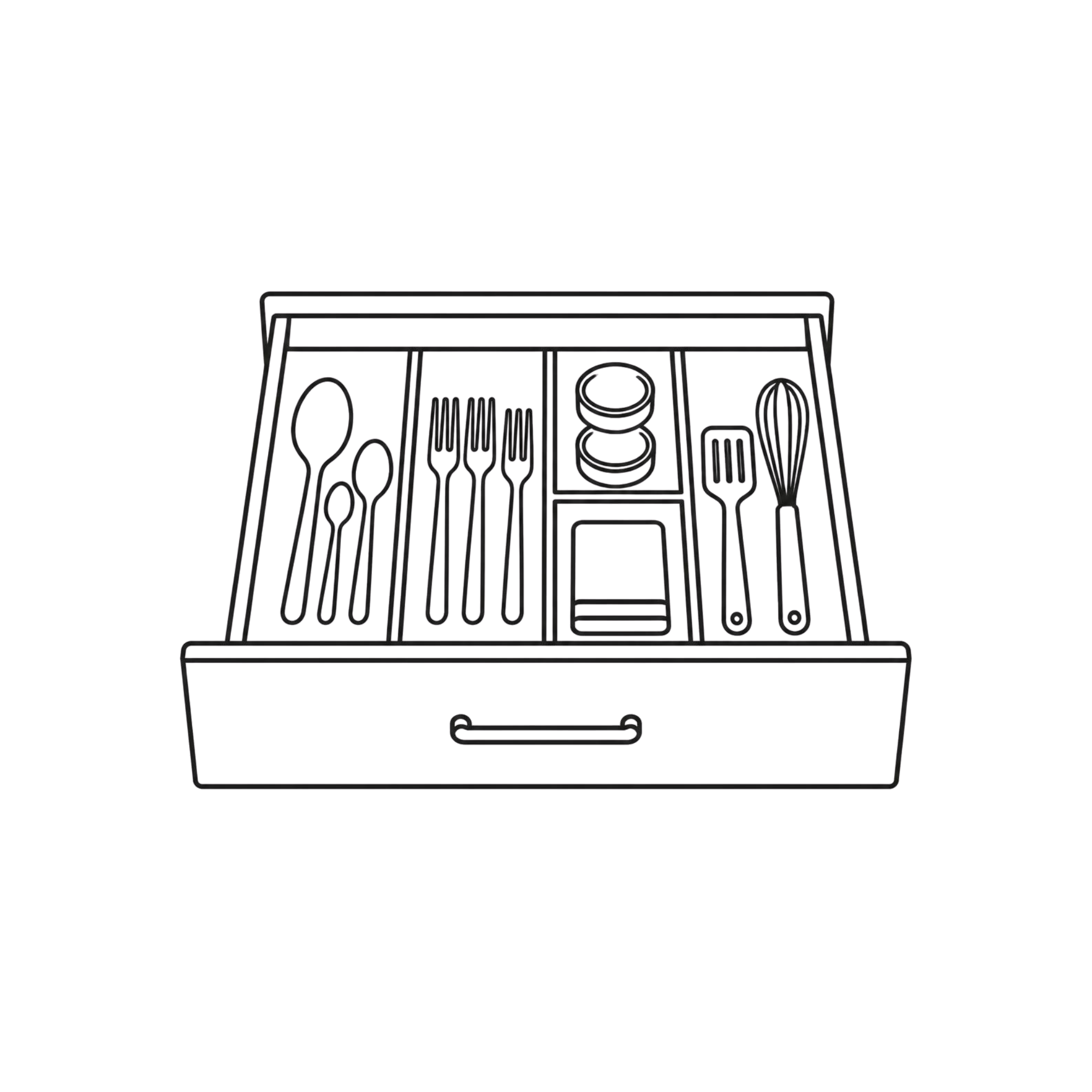 Illustration representing customized home organizing systems.