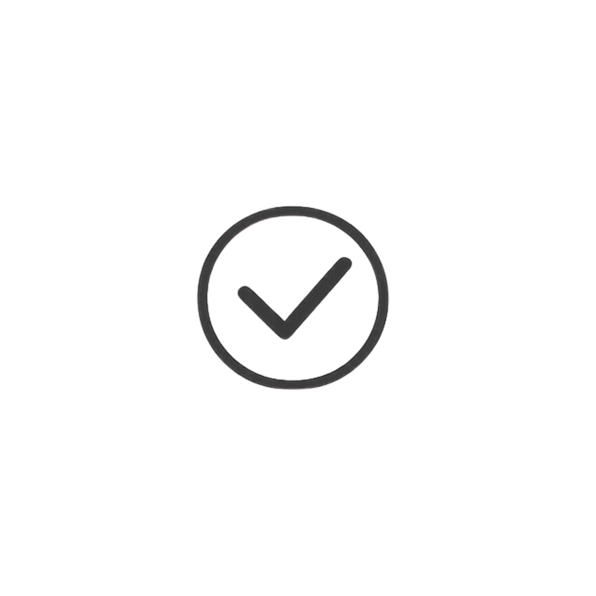 Checkmark icon representing practical, lasting organizing systems for real life.