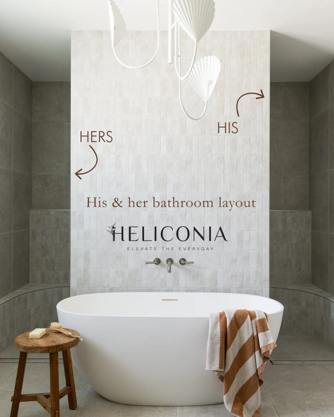 TAKE TWO : Separate vanities and a generous double shower with dual entries... All in one beautifully balanced primary ensuite at The Avenue project that makes space for both people, without ever feeling divided. 

Design &amp; Styling @heliconiahome