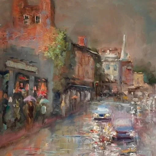 Rain on Main
16&quot;x20&quot; oil on canvas
@cabellgallery , Aug 1-31
Lexington, VA