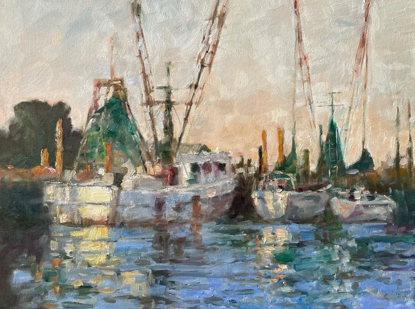 Along the Shore  Oil on canvas 2x24 &ldquo;