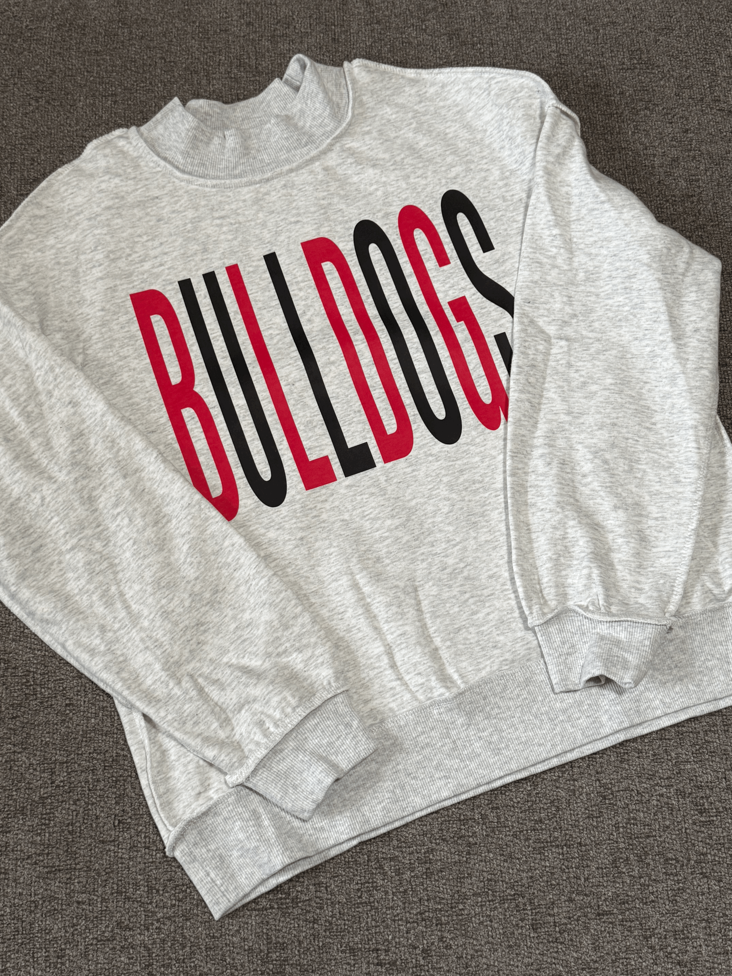 Adult Bulldog Light Gray Sweatshirt