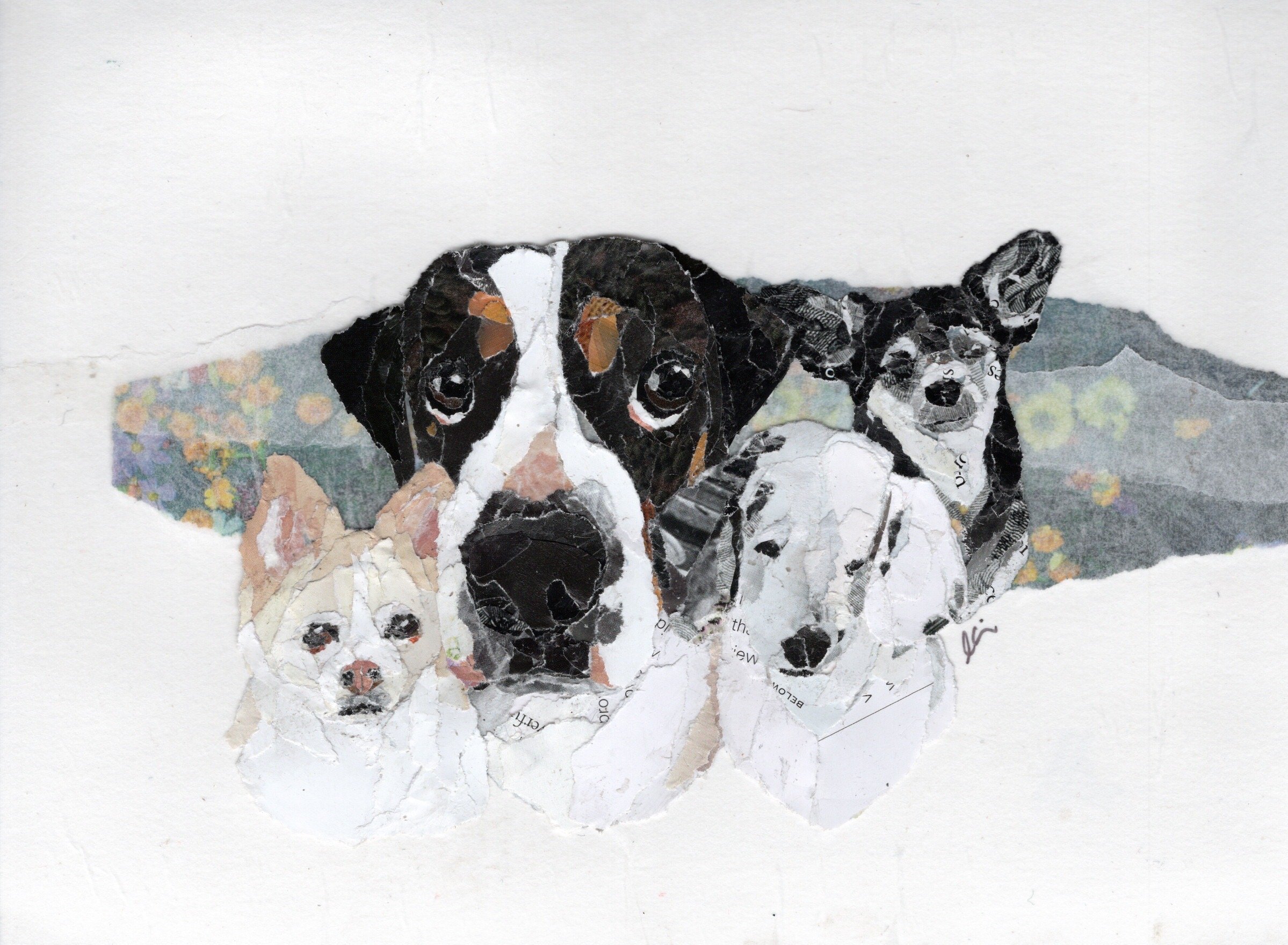Set of Four Dog Busts of Different Sizes