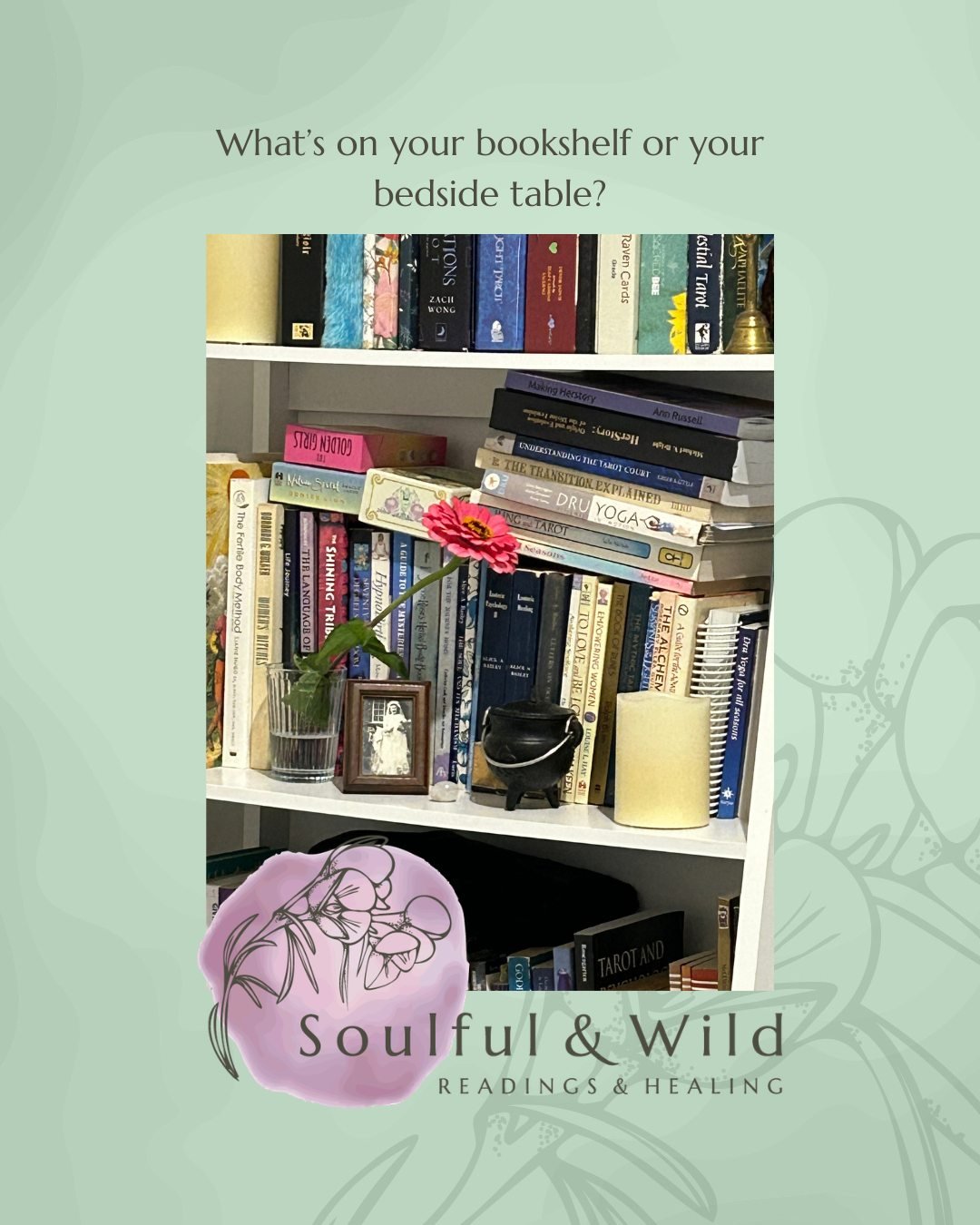 Have you ever noticed how what people have on their bookshelf tells you SO much about who they are, and what they're seeking? What are you reading up on right now?