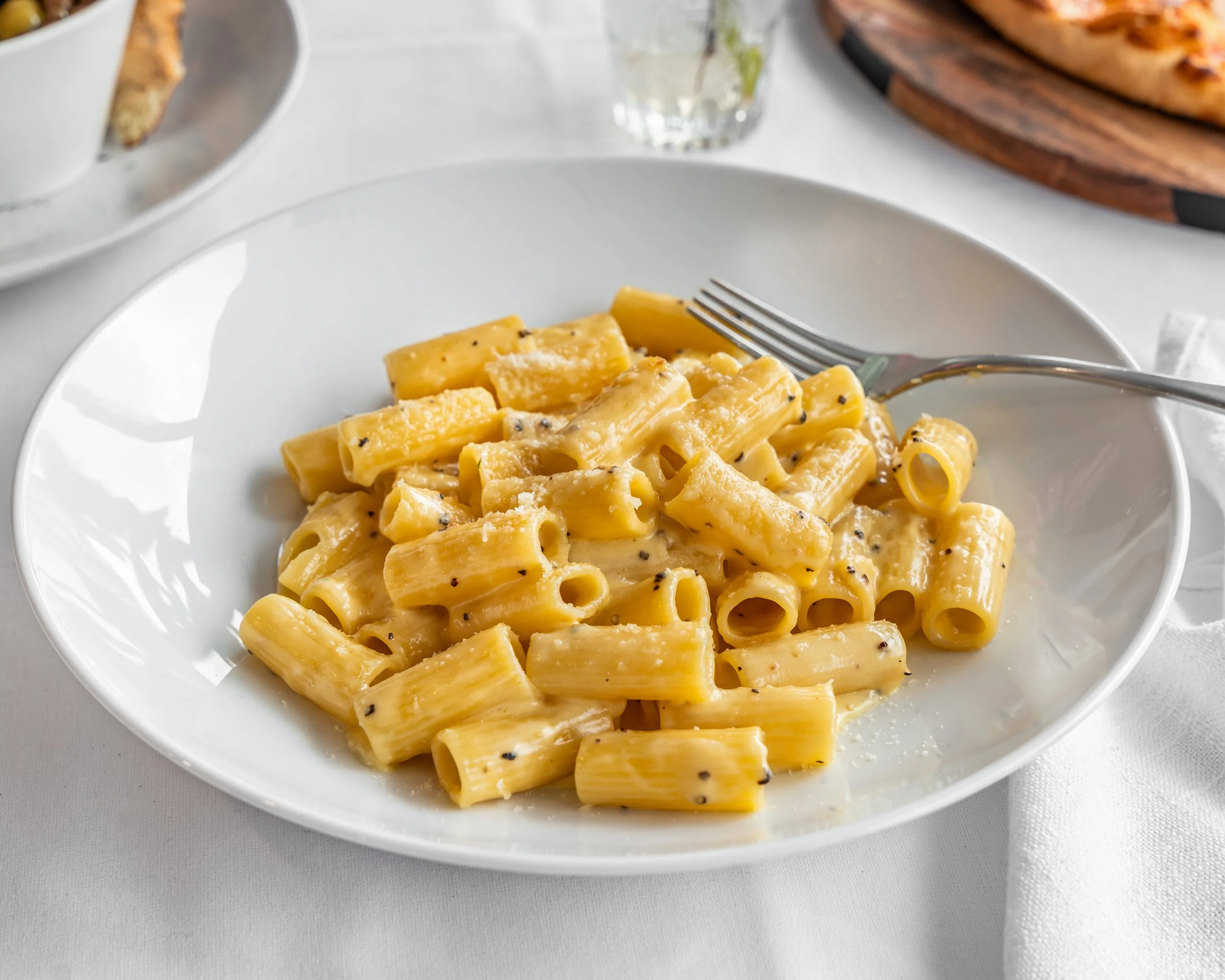 Rigatoni Cacio e Pepe with pecorino romano and black pepper