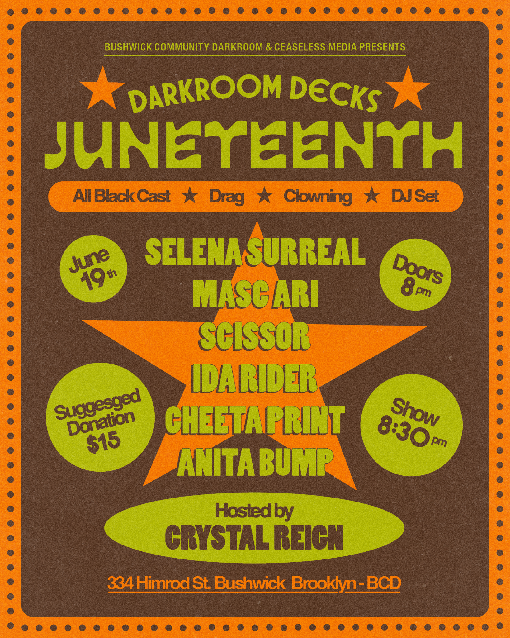 Darkroom Decks Juneteenth Clown &amp; Drag Show with DJ Jay Anthony