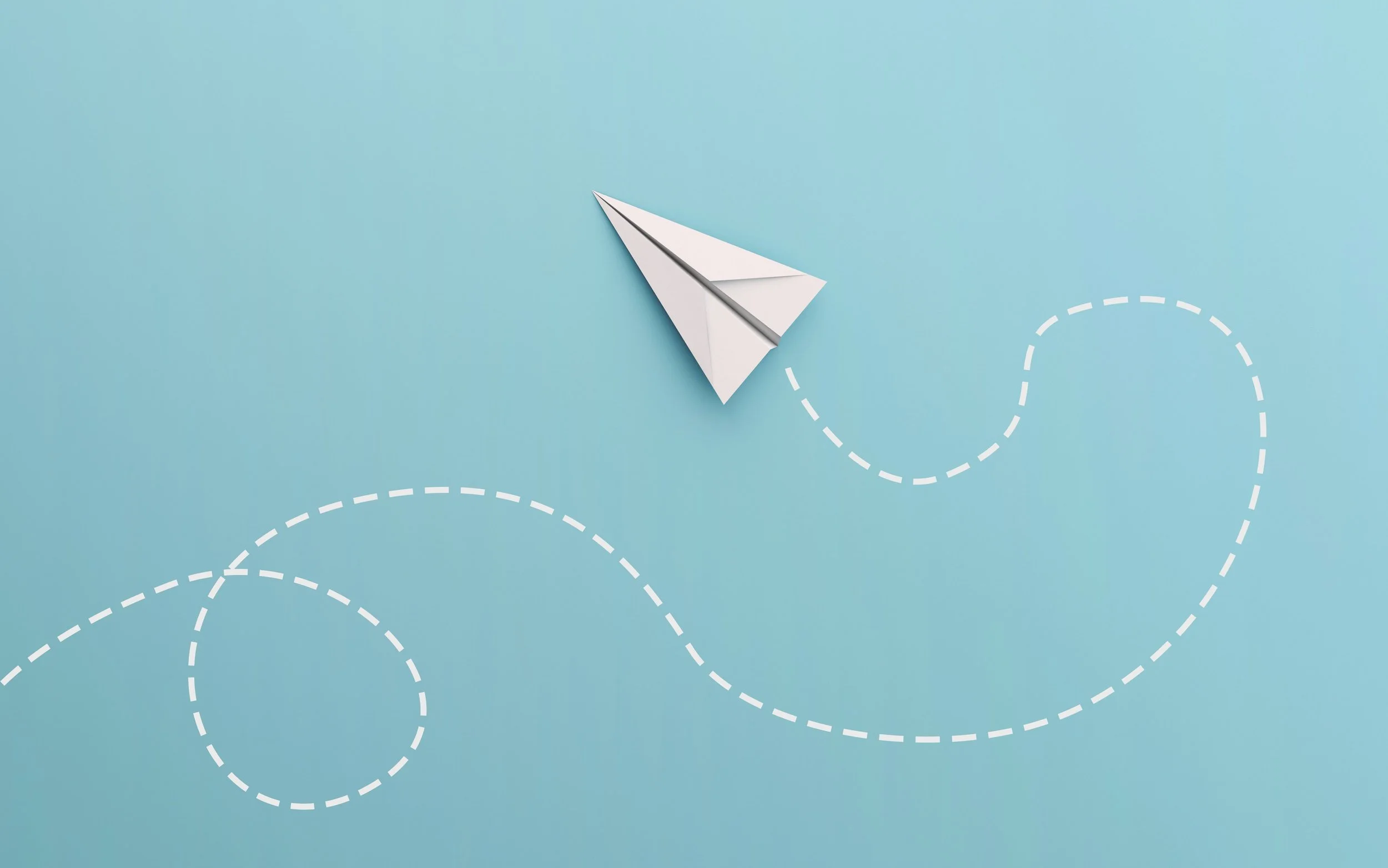 refer a friend white paper airplane with trail on blue background cash bonus for referral stitch recruitment