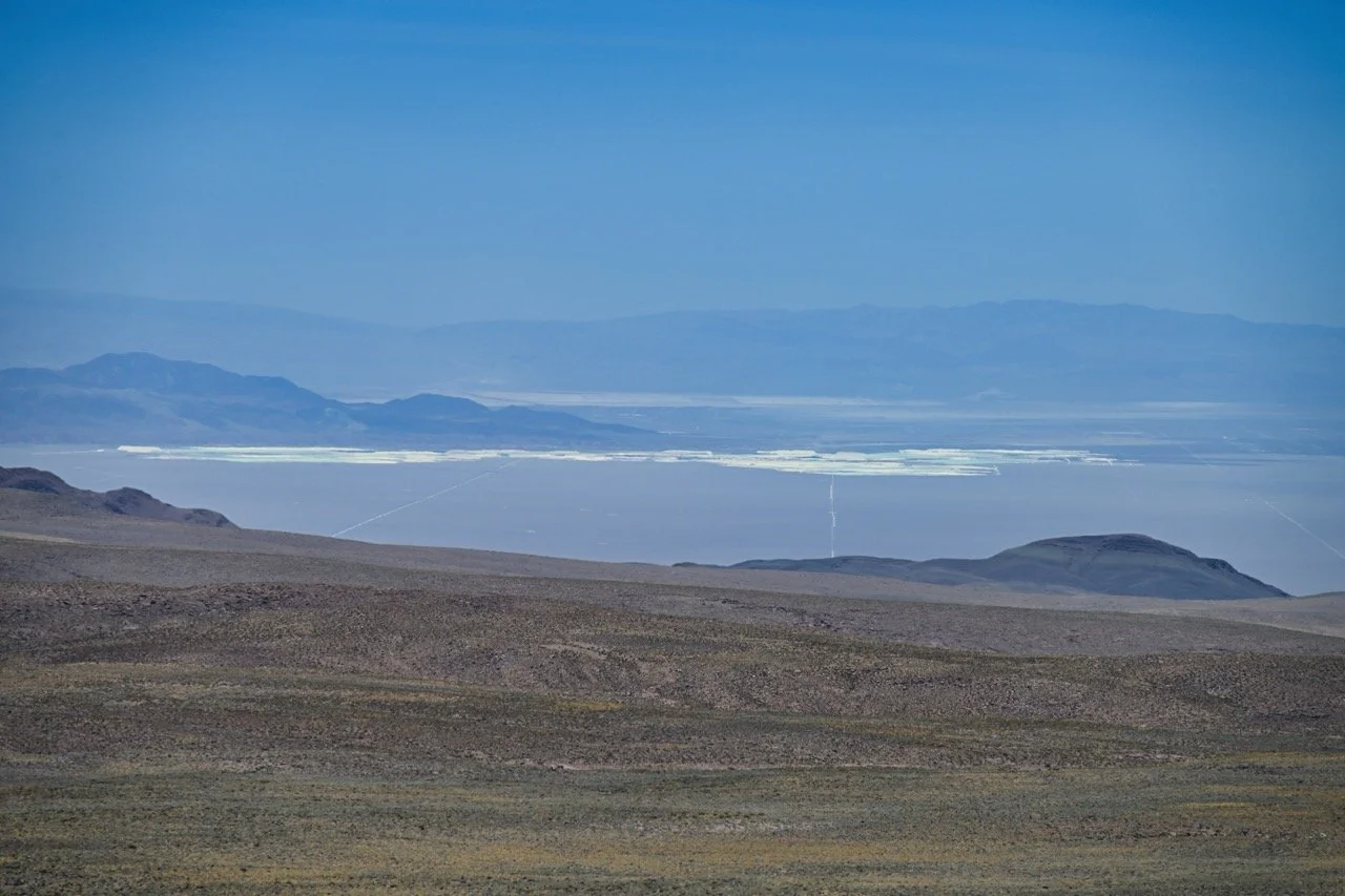 The salt flats at the bottom of the desert