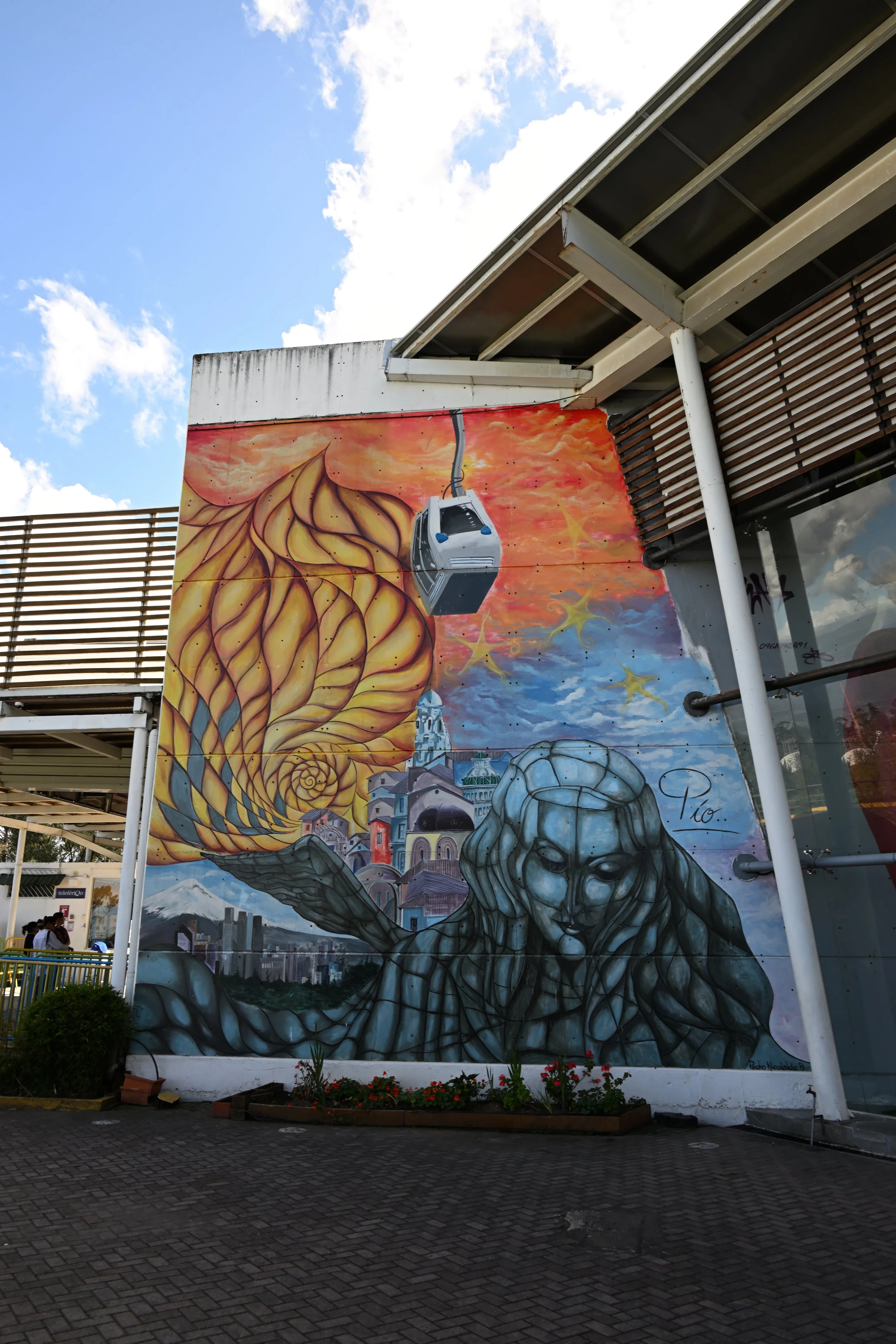 huge mural by the gondola entrance