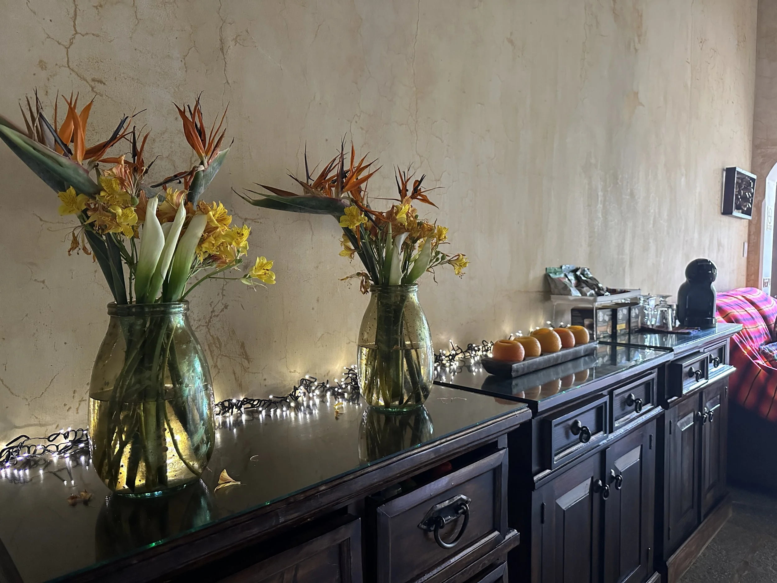 a coffee bar at the entrance