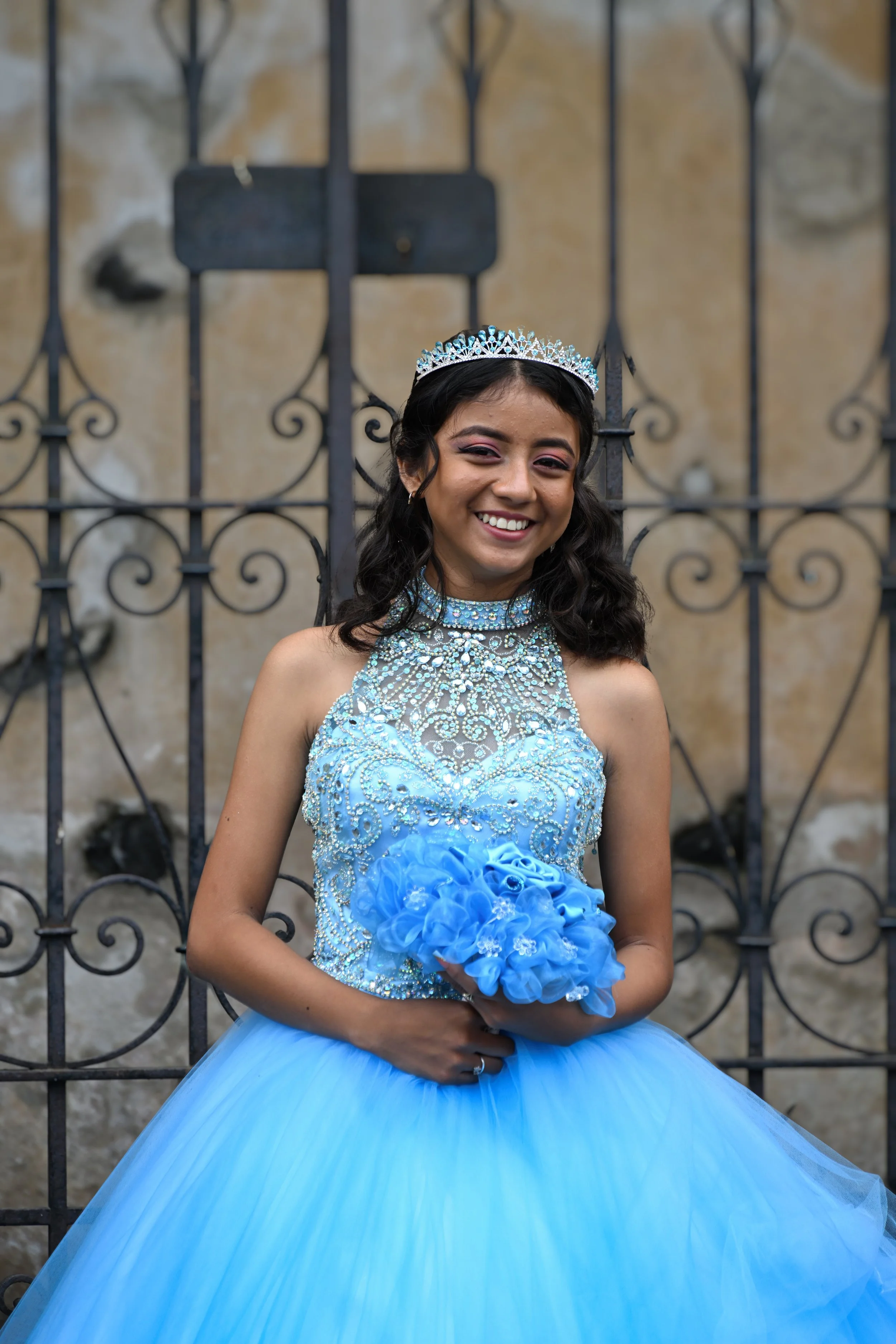 a beautiful girl celebrating close by