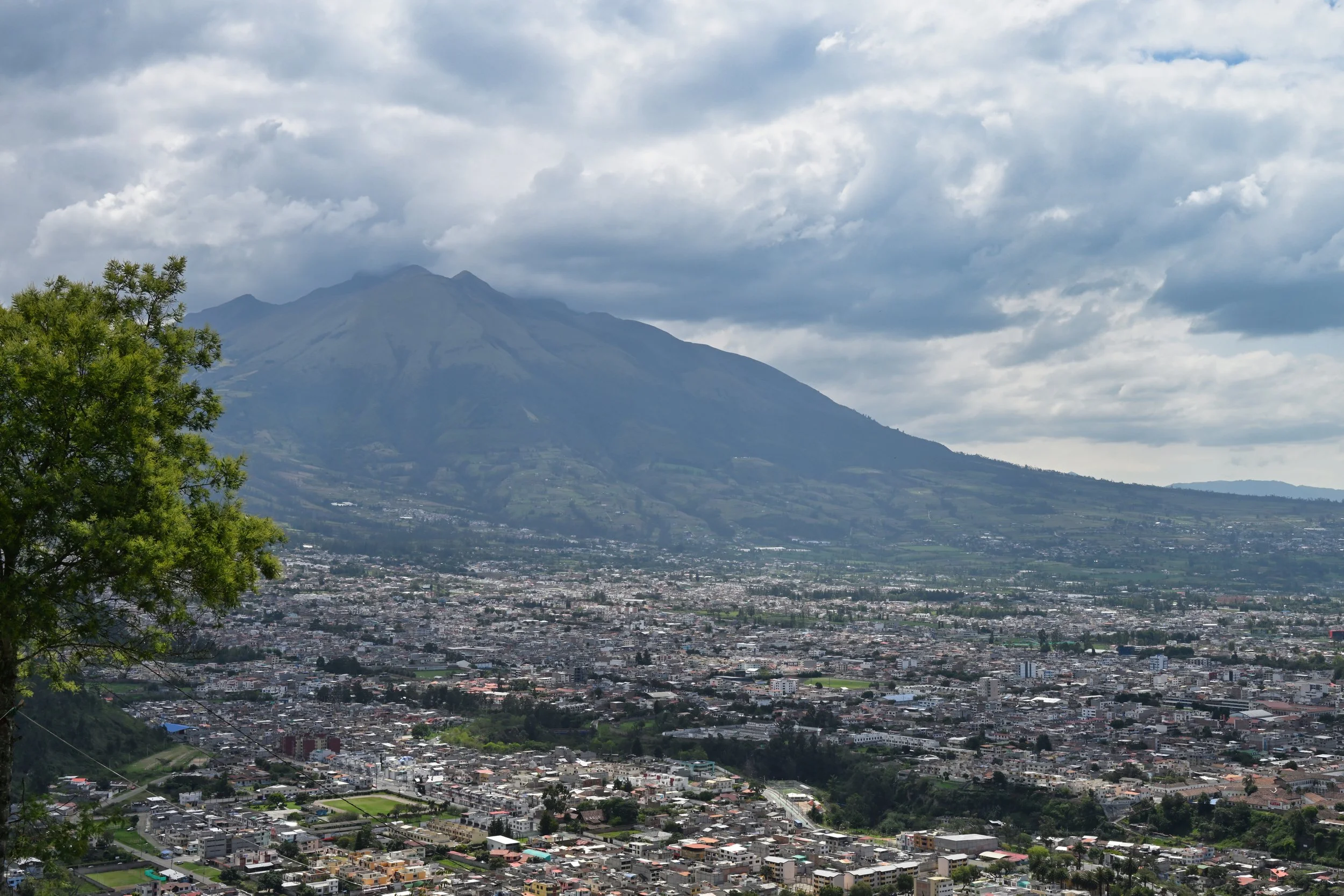 Ibarra and volcano Imbabura