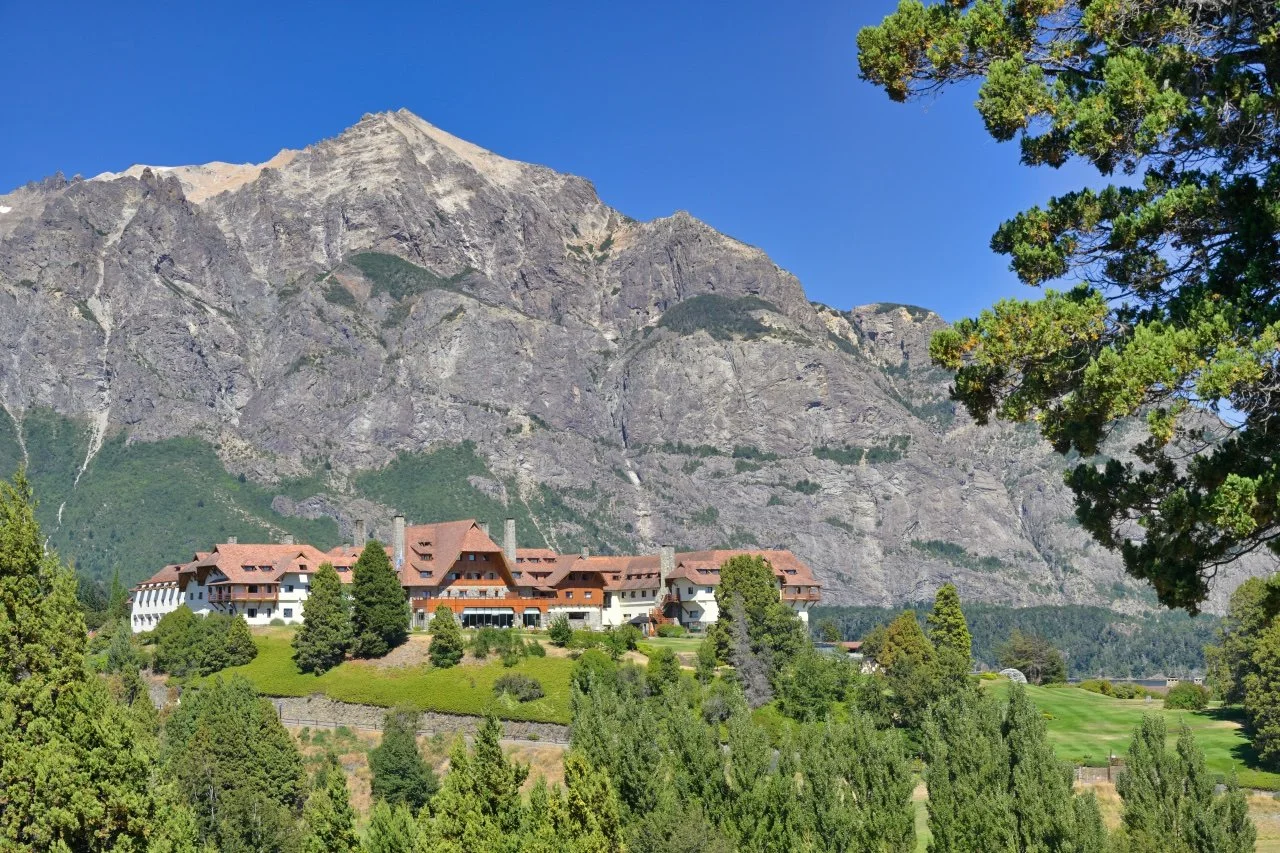  a fancy hotel in the mountains