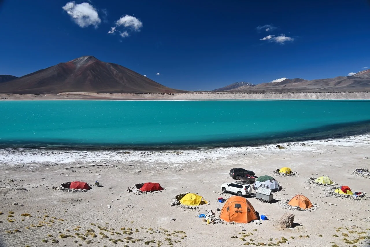  There are some climbing expeditions with their base camp over here