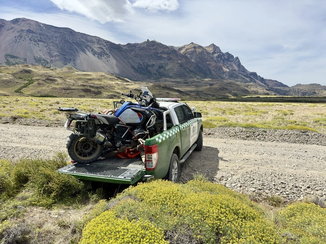  Loading my disabled bike on a police pick up