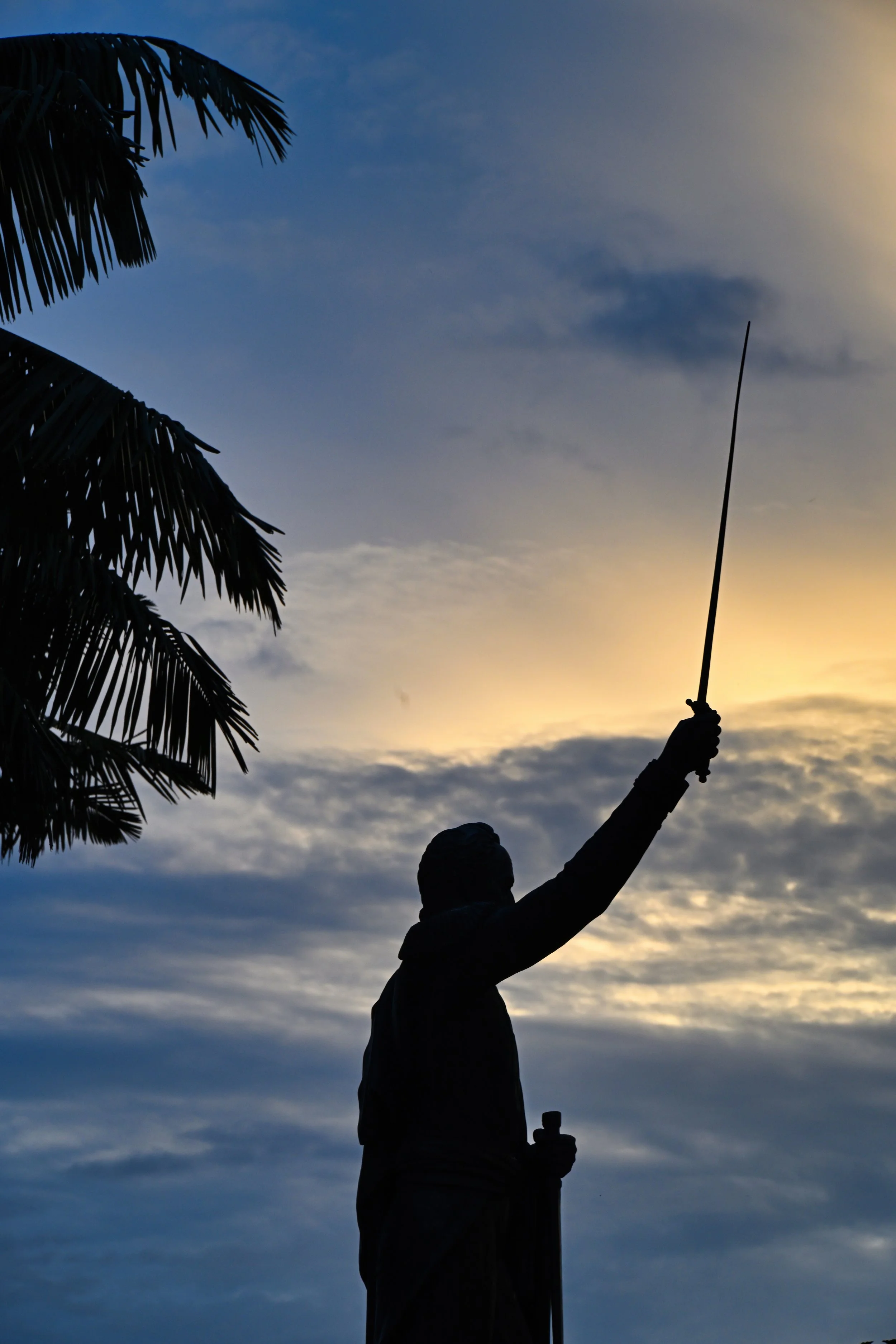 Simon Bolívar at sunset