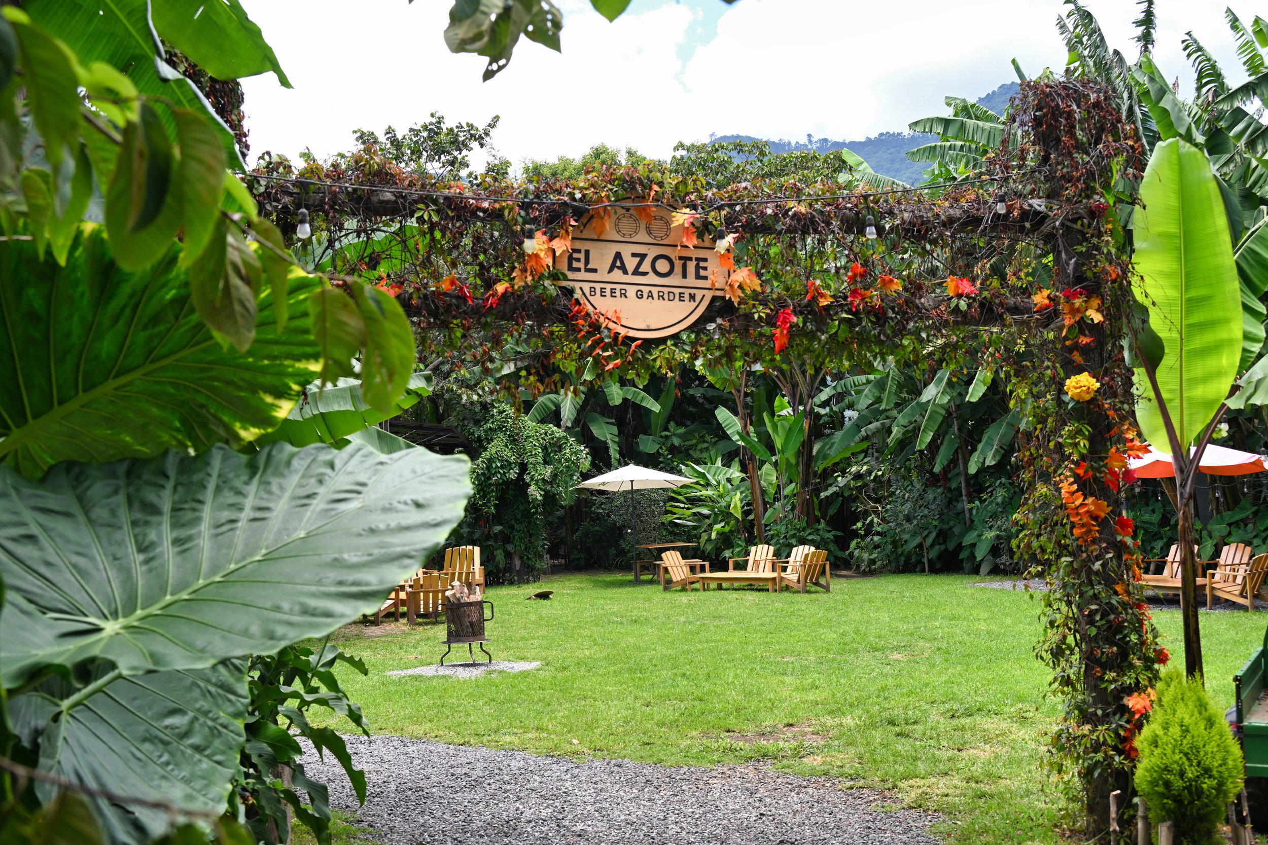 a beer garden at the coffee plantation ... 🤔