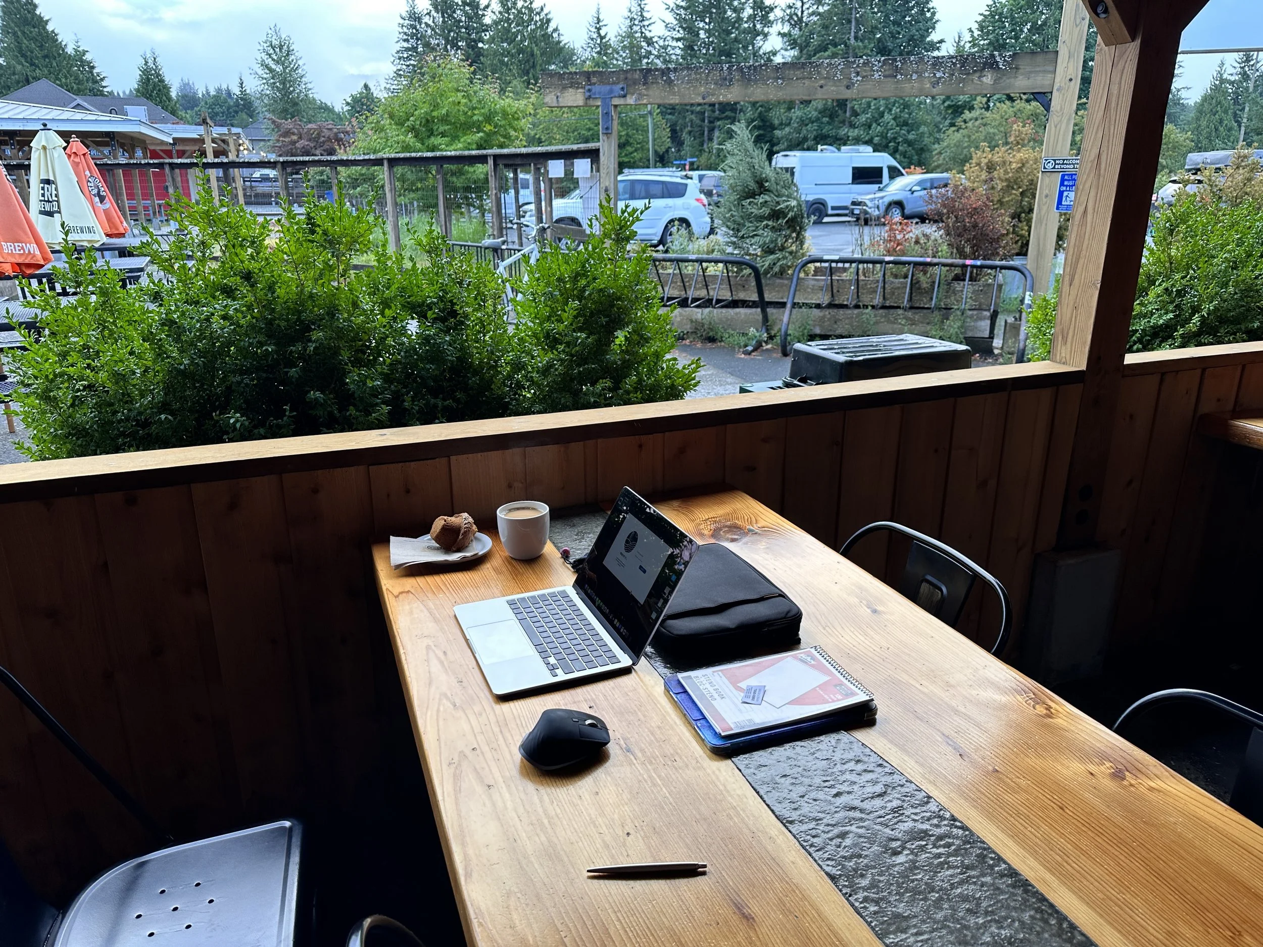 tying all the loose internet ends in the coffee shop at 6 a.m. one day before departure