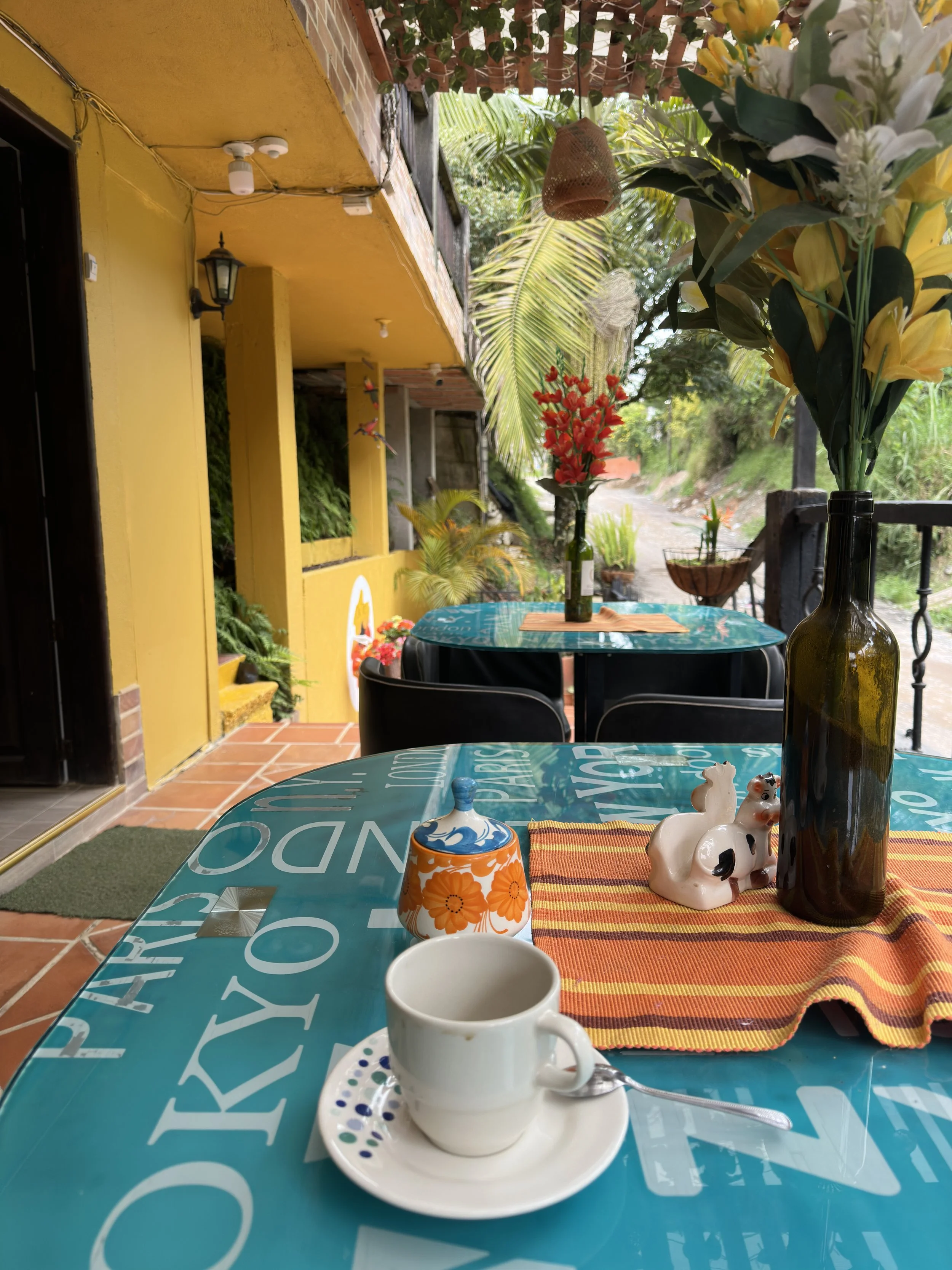 sitting on the veranda, chilling