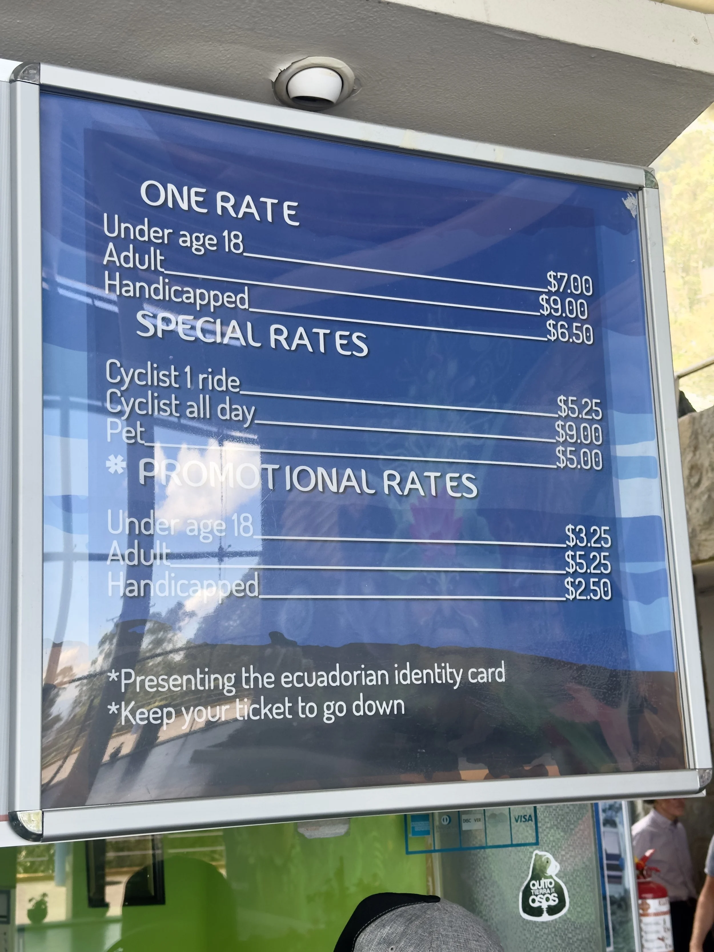 price list ... similar gondola in my town cost $66 ...