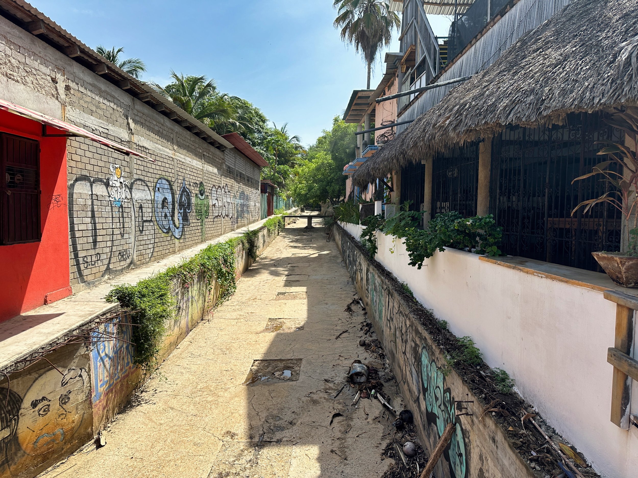this canal was full of raging water last night ...
