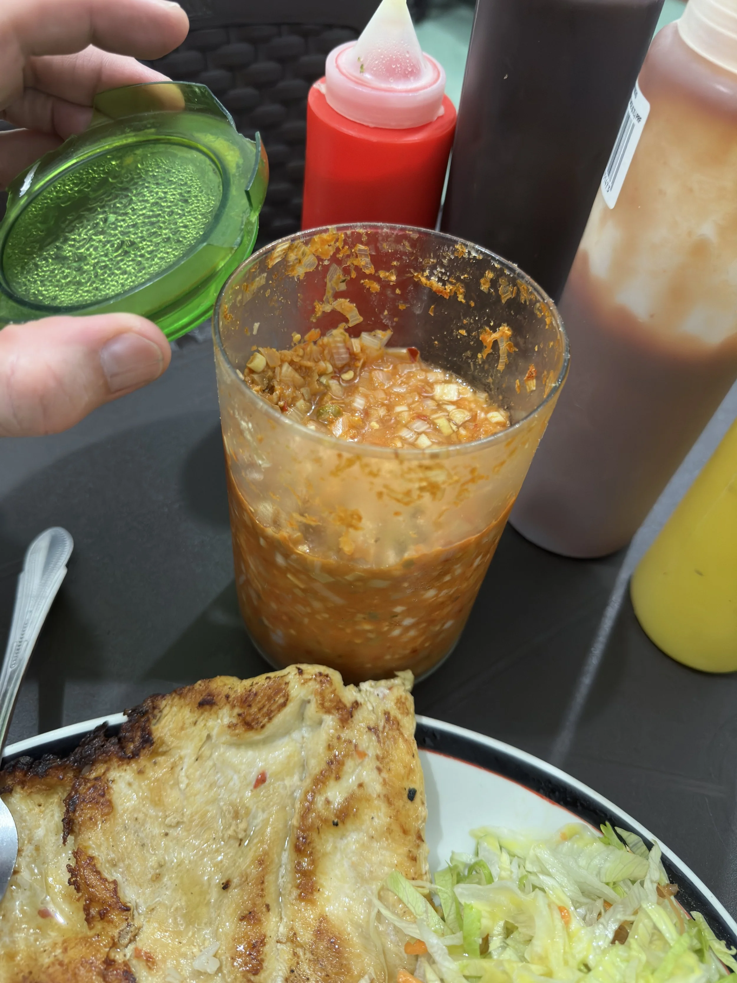 a bit of chilli sauce. HOT 🥵