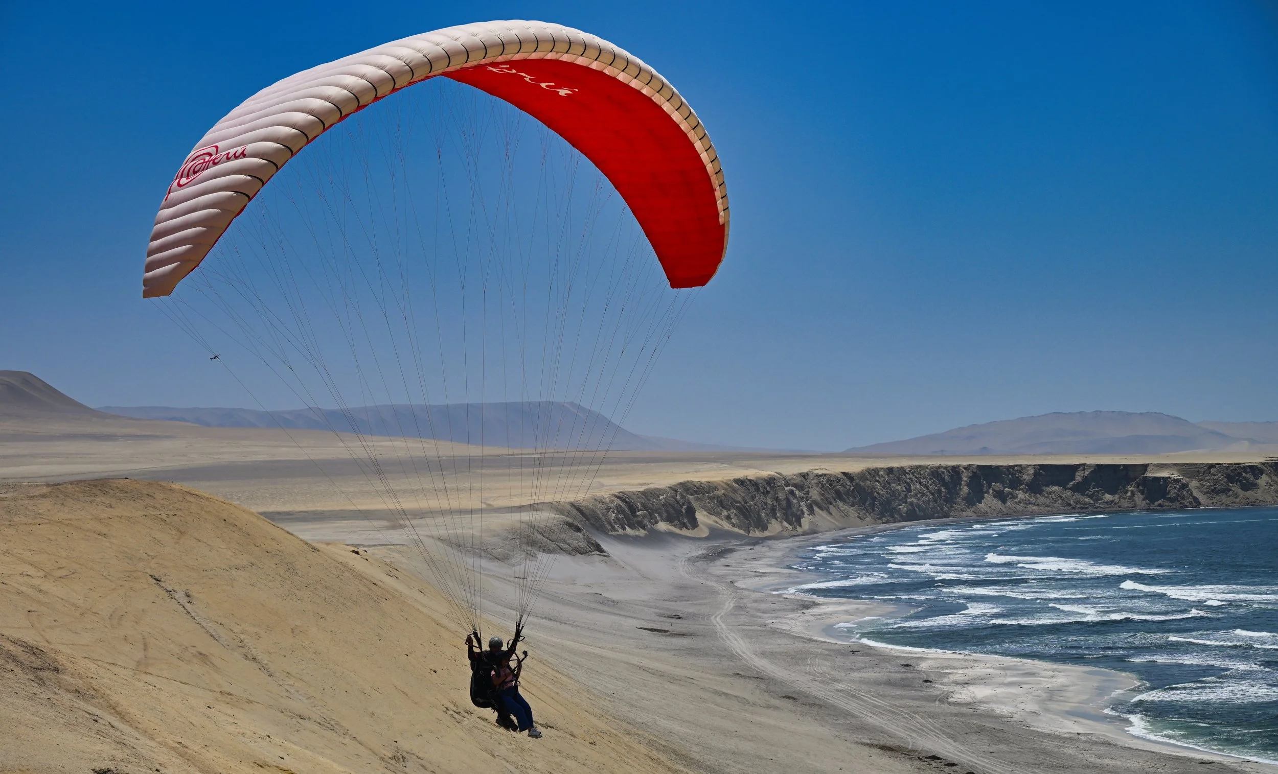 nice paragliding along the cliffs