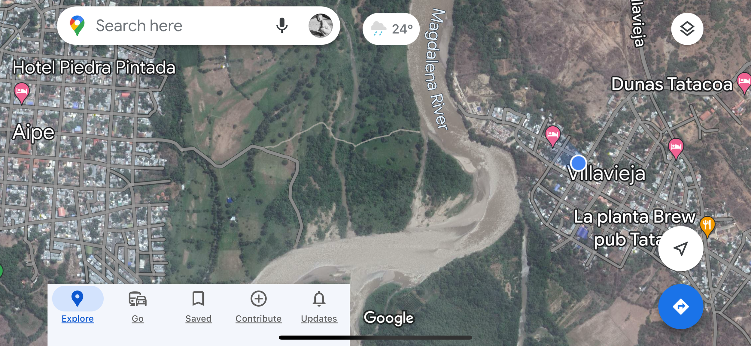 the path from the village to the river