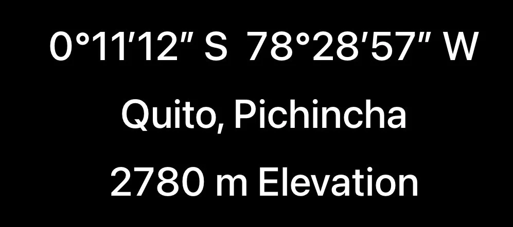 Quito elevation is high!
