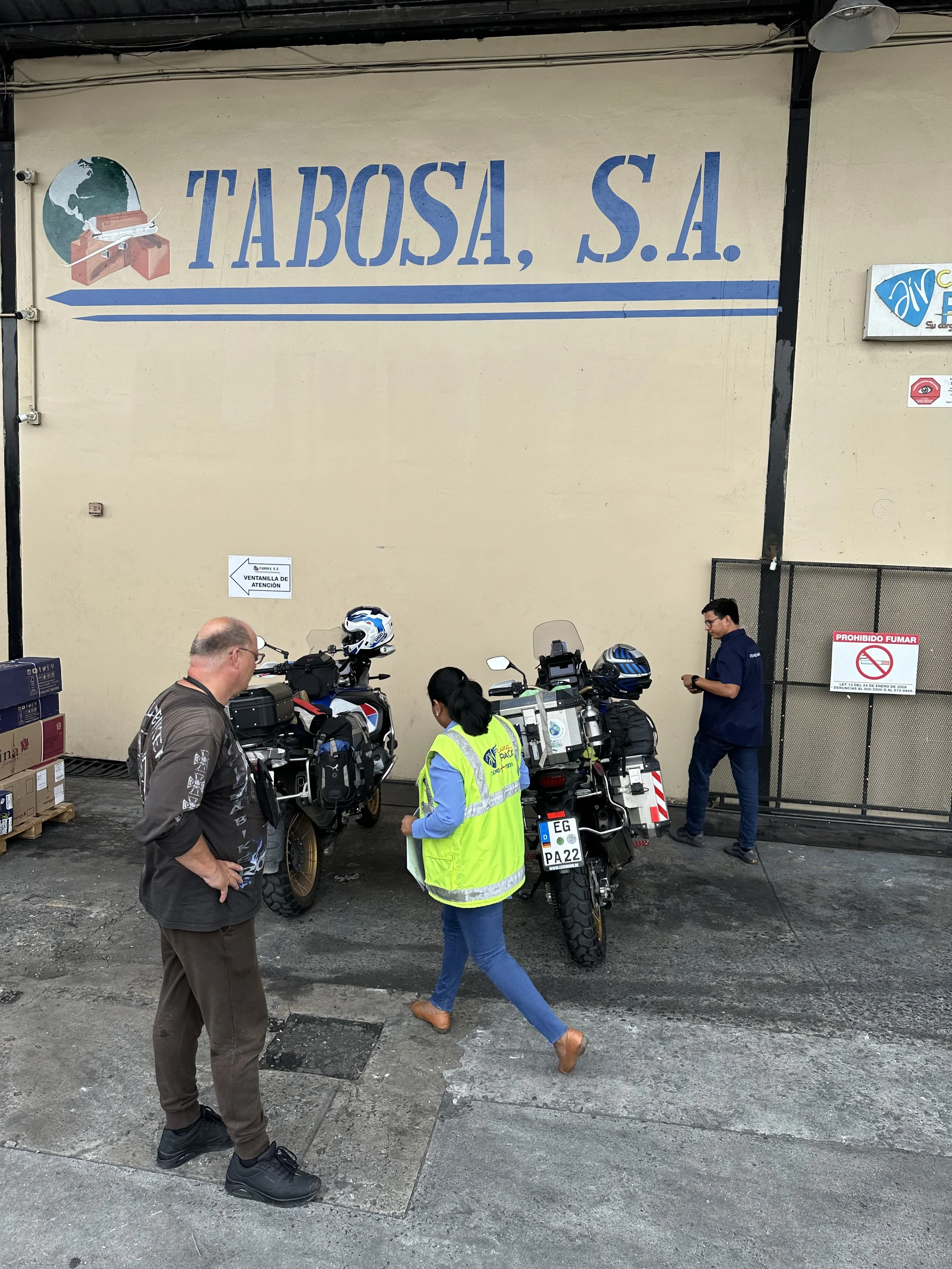 bike are being prepped at the hangar