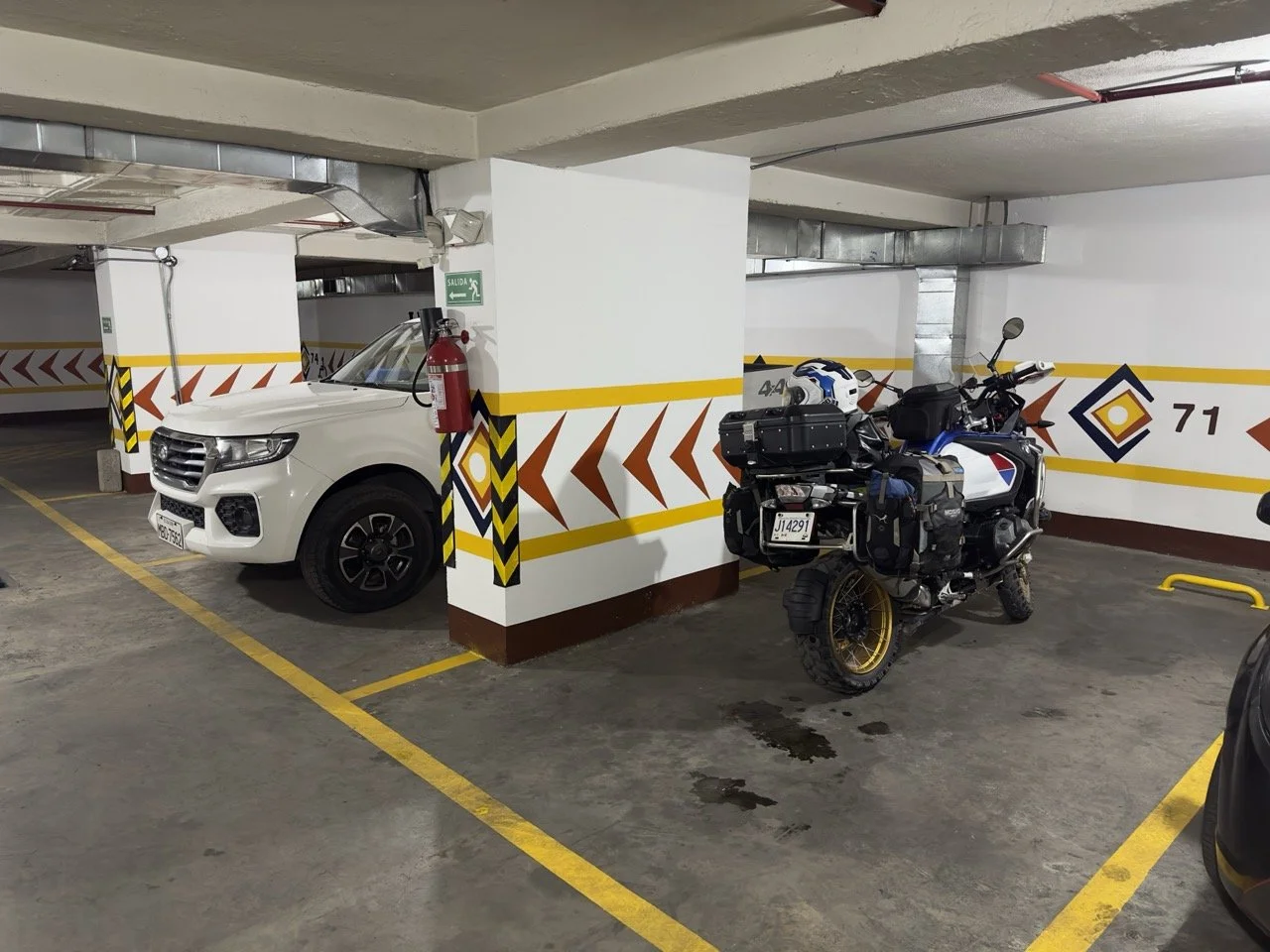 bike safely stored in the underground parking 